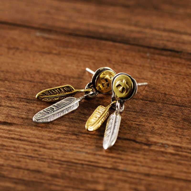 Seagull Feather Stud Earrings