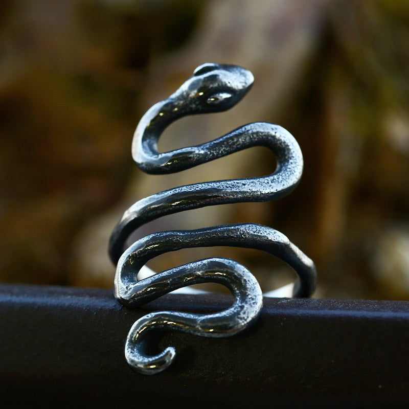 Coiled Snake Stainless Steel Ring