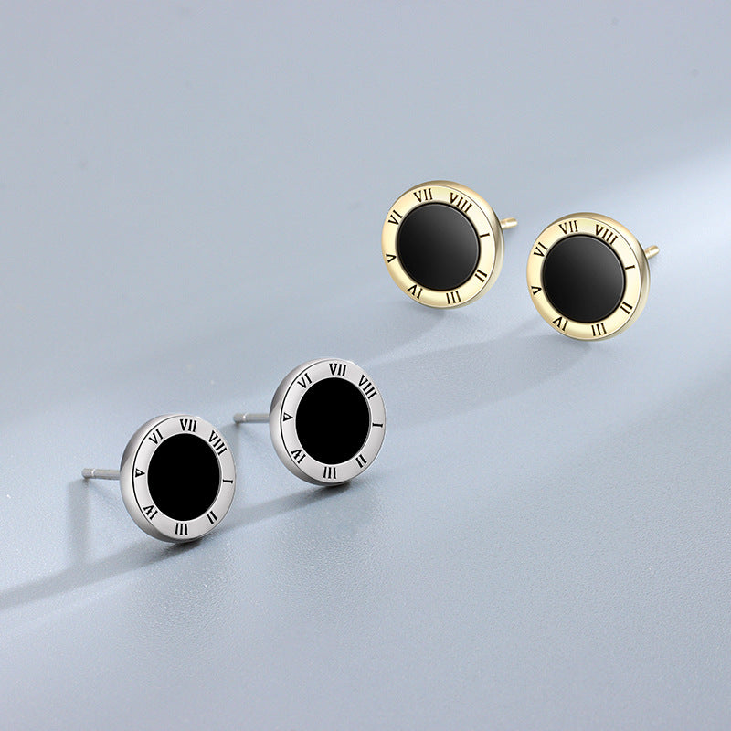 Roman Numeral Stud Earrings