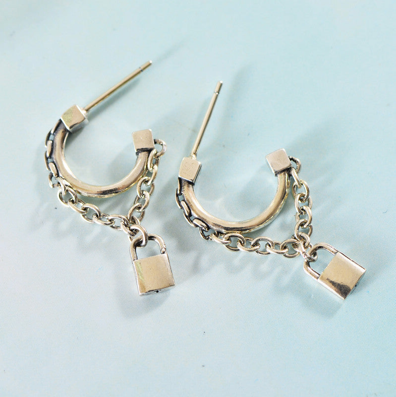 Locking Chain Earrings