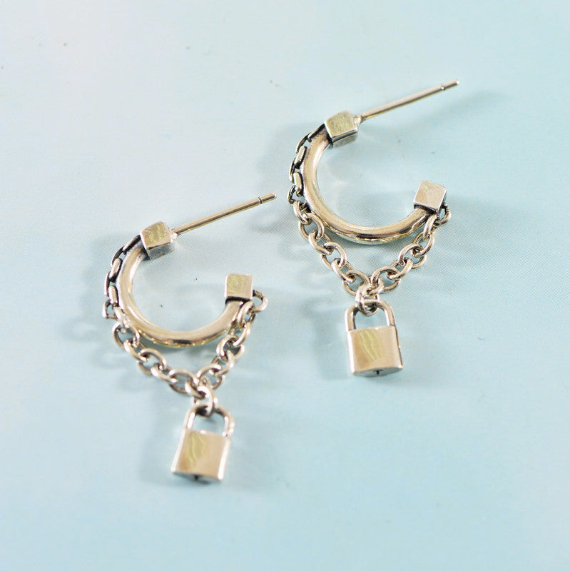 Locking Chain Earrings