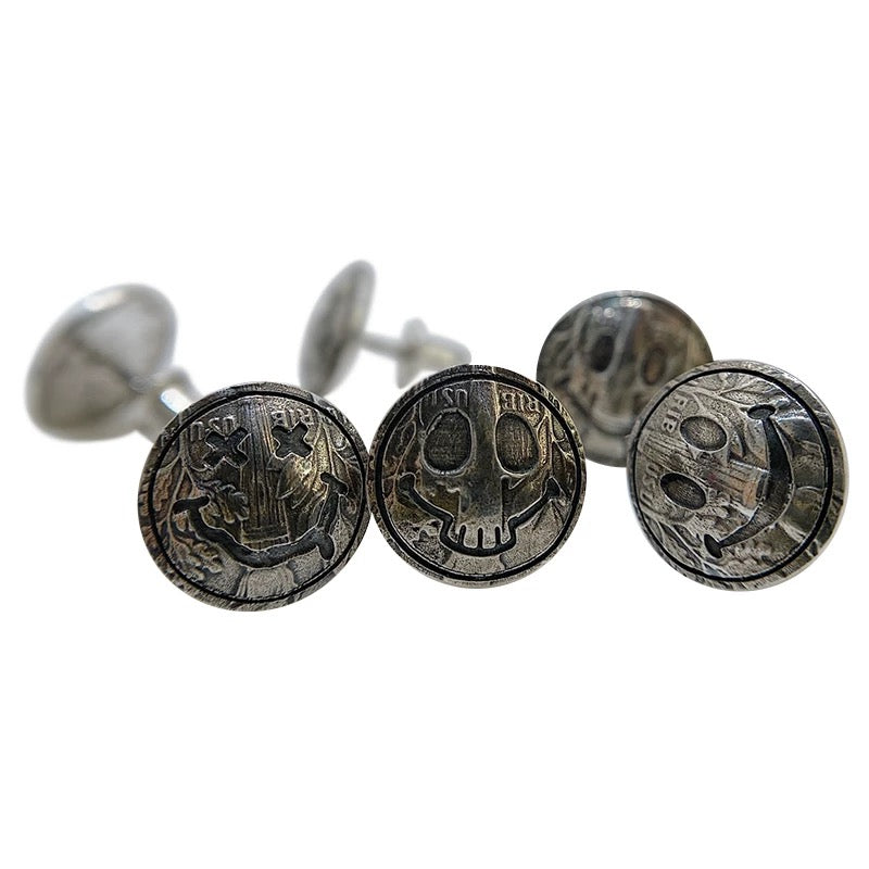 Vintage Skull Hip Hop Stud Earrings