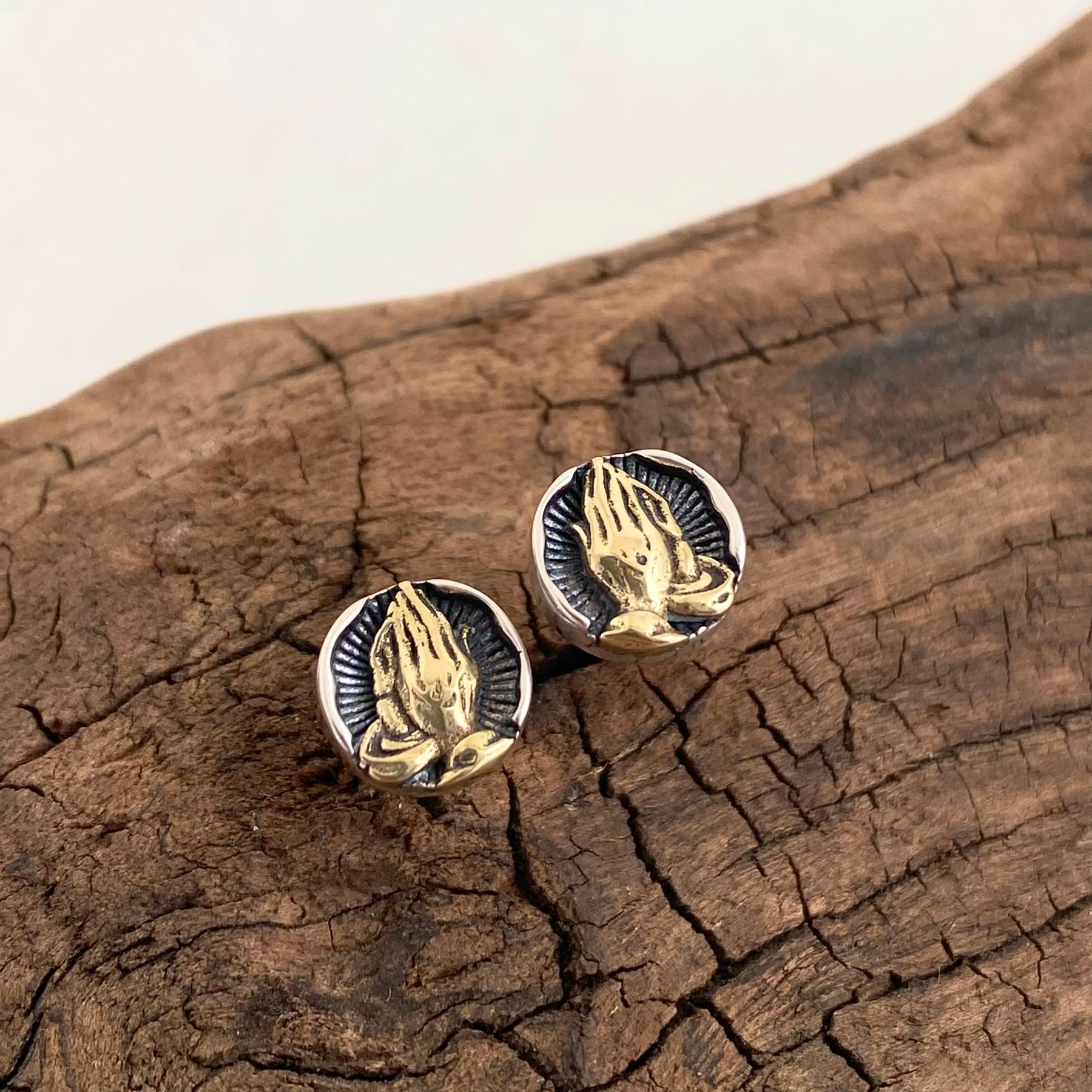 Praying Hands Stud Earrings