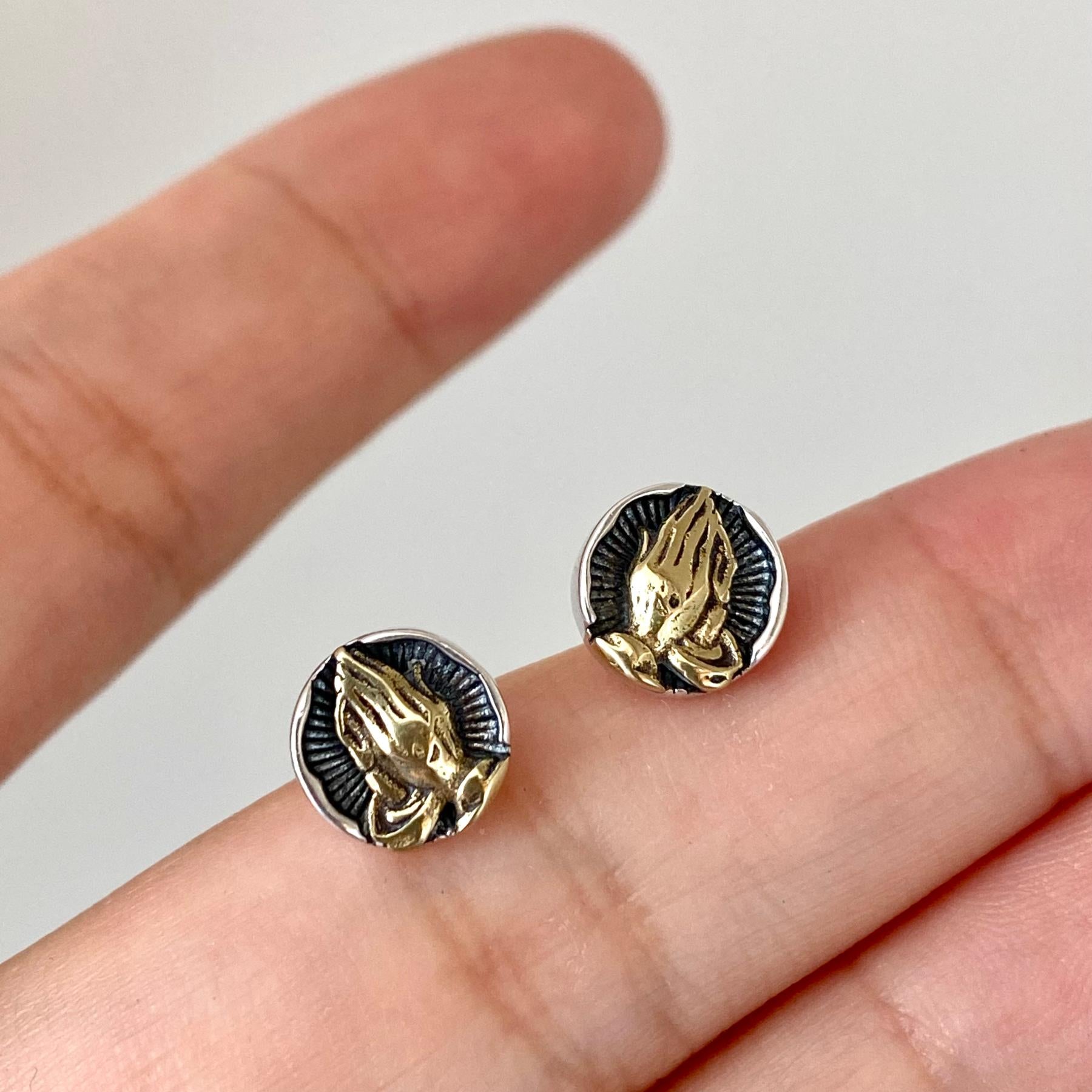 Praying Hands Stud Earrings