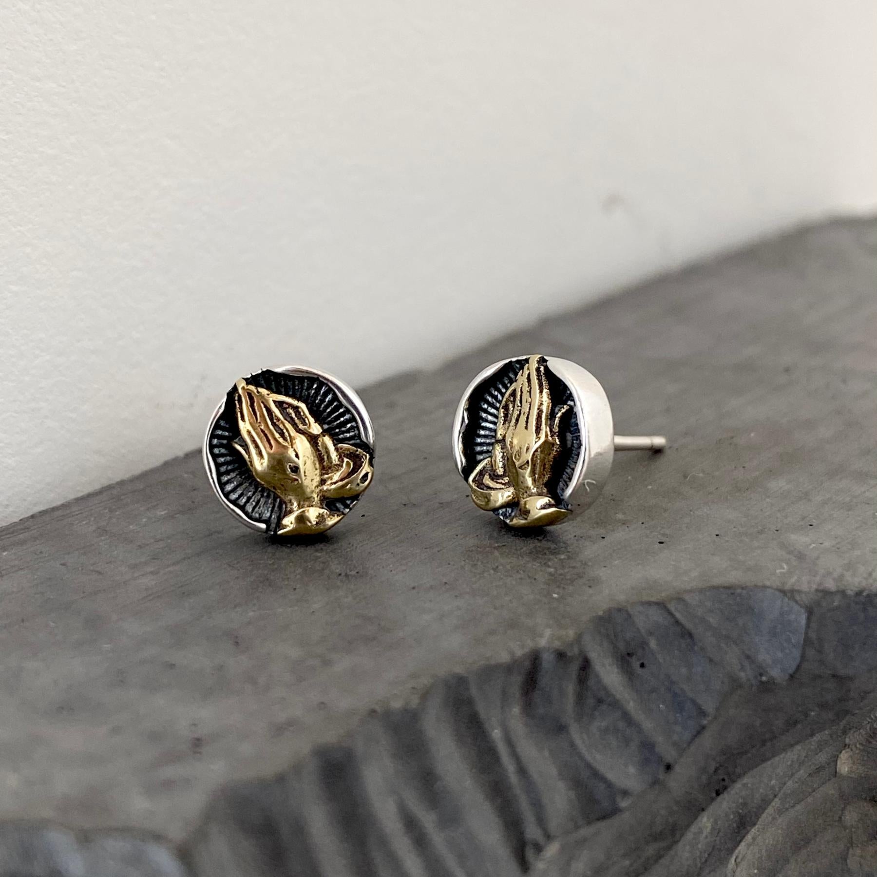 Praying Hands Stud Earrings