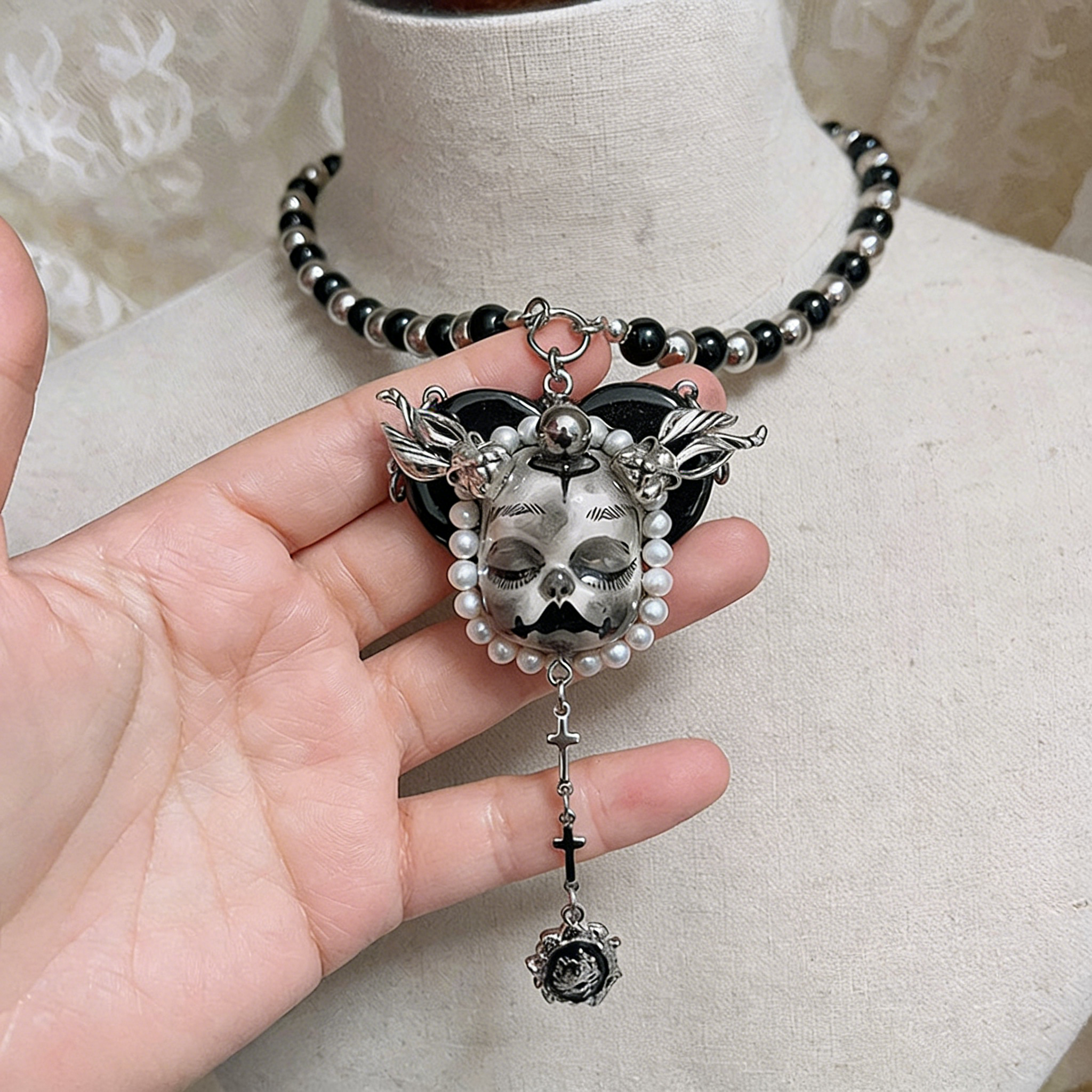 Black & Silver Gothic Necklace