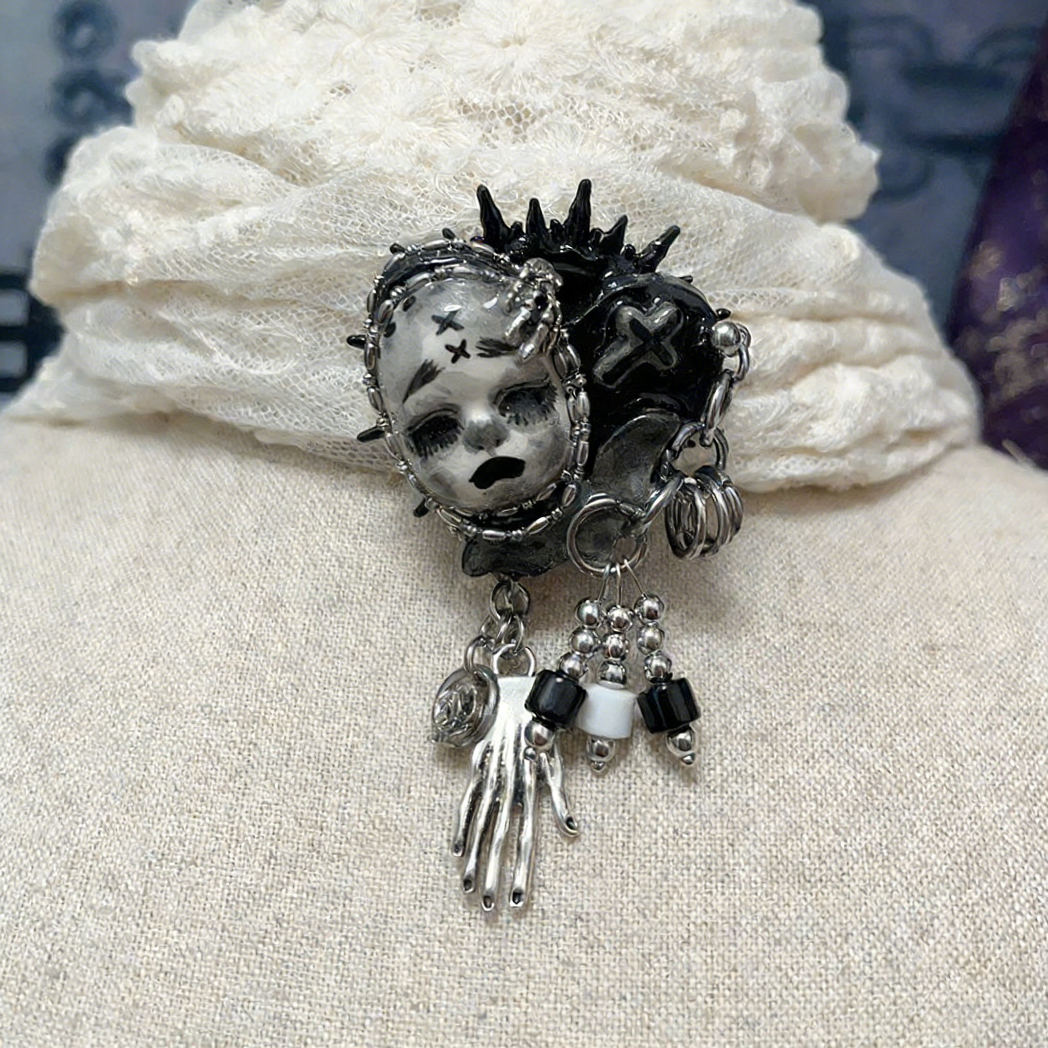 Spectral Hand Spiked Brooch/Ring
