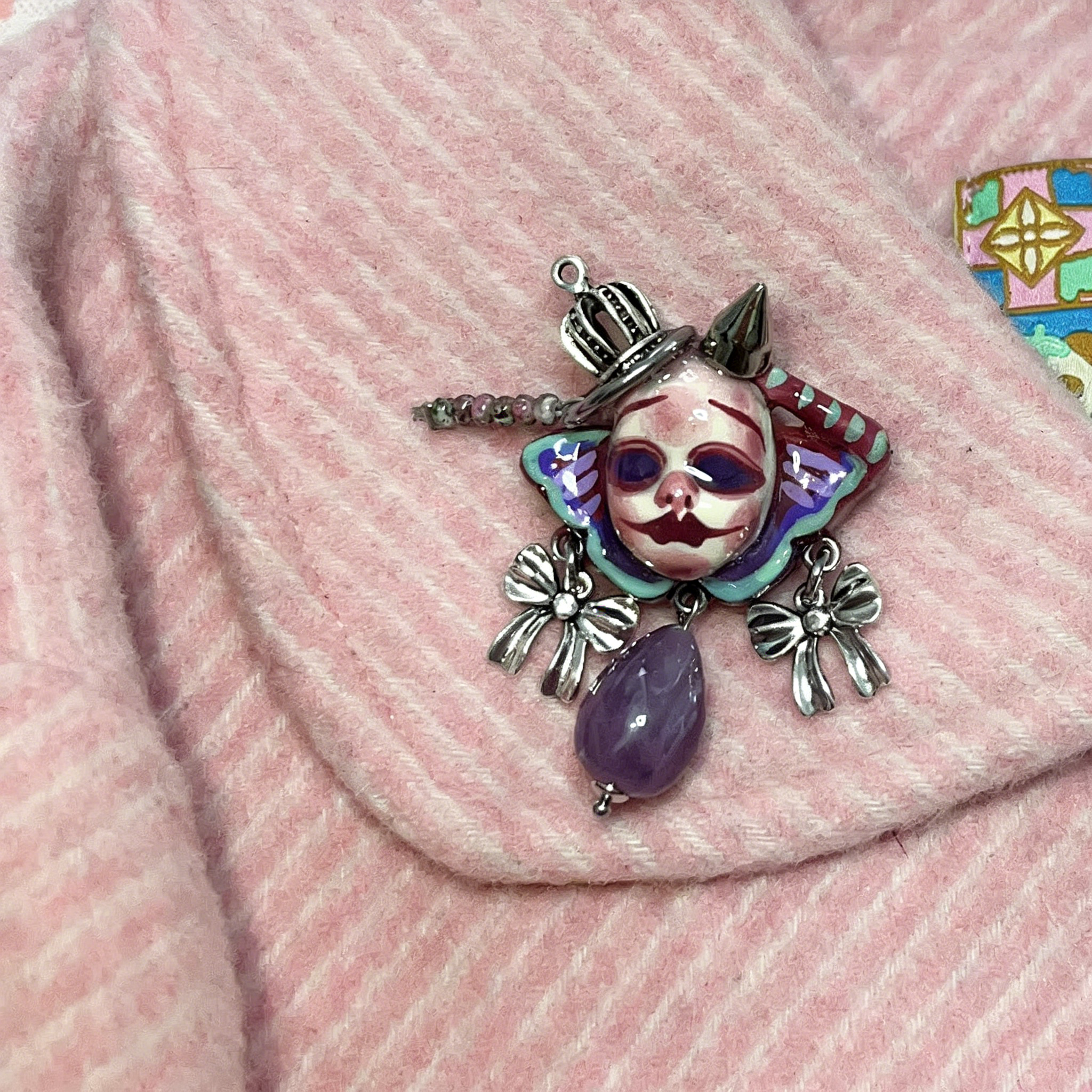 Purple Butterfly Spike Brooch