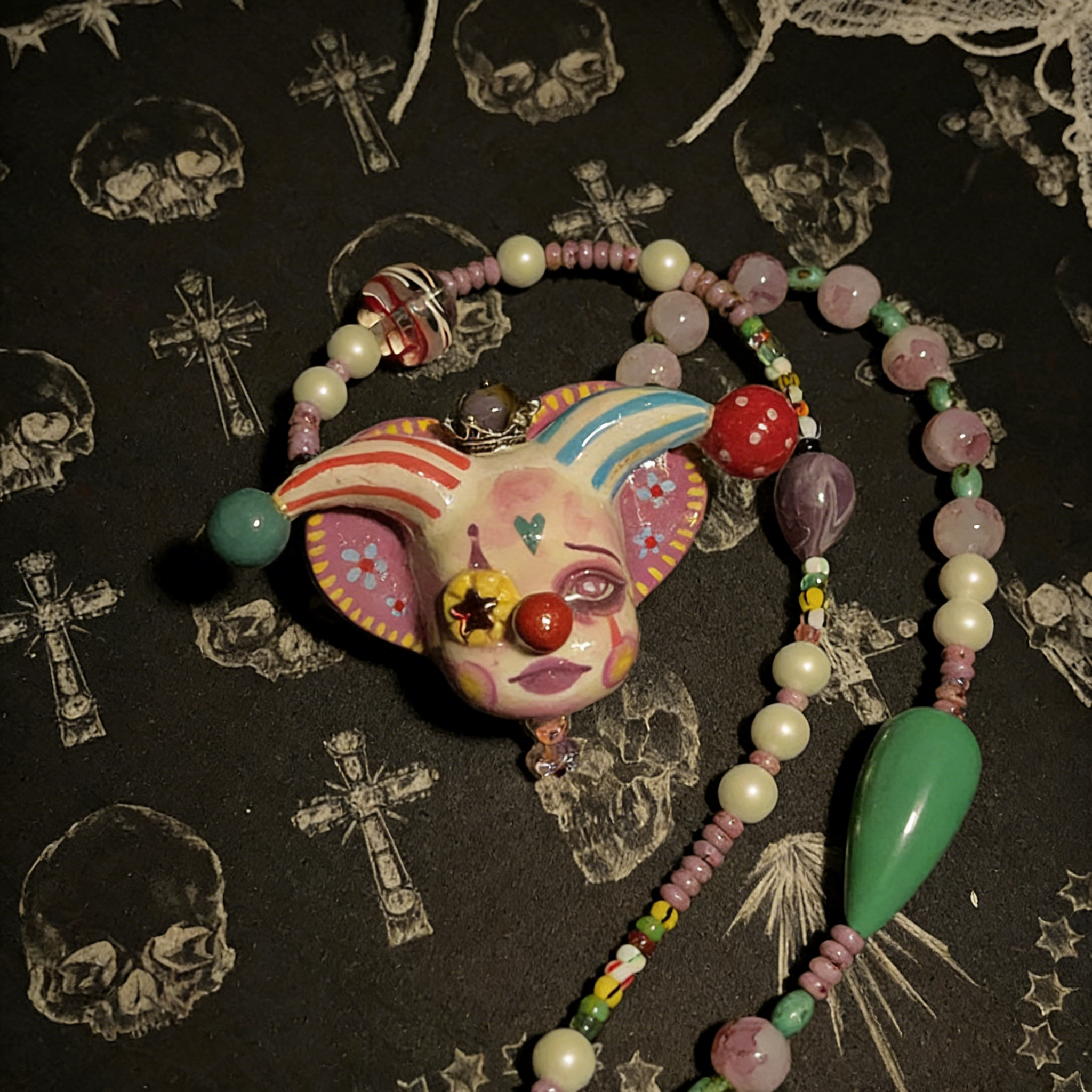Colorful Pupil Clown Necklace