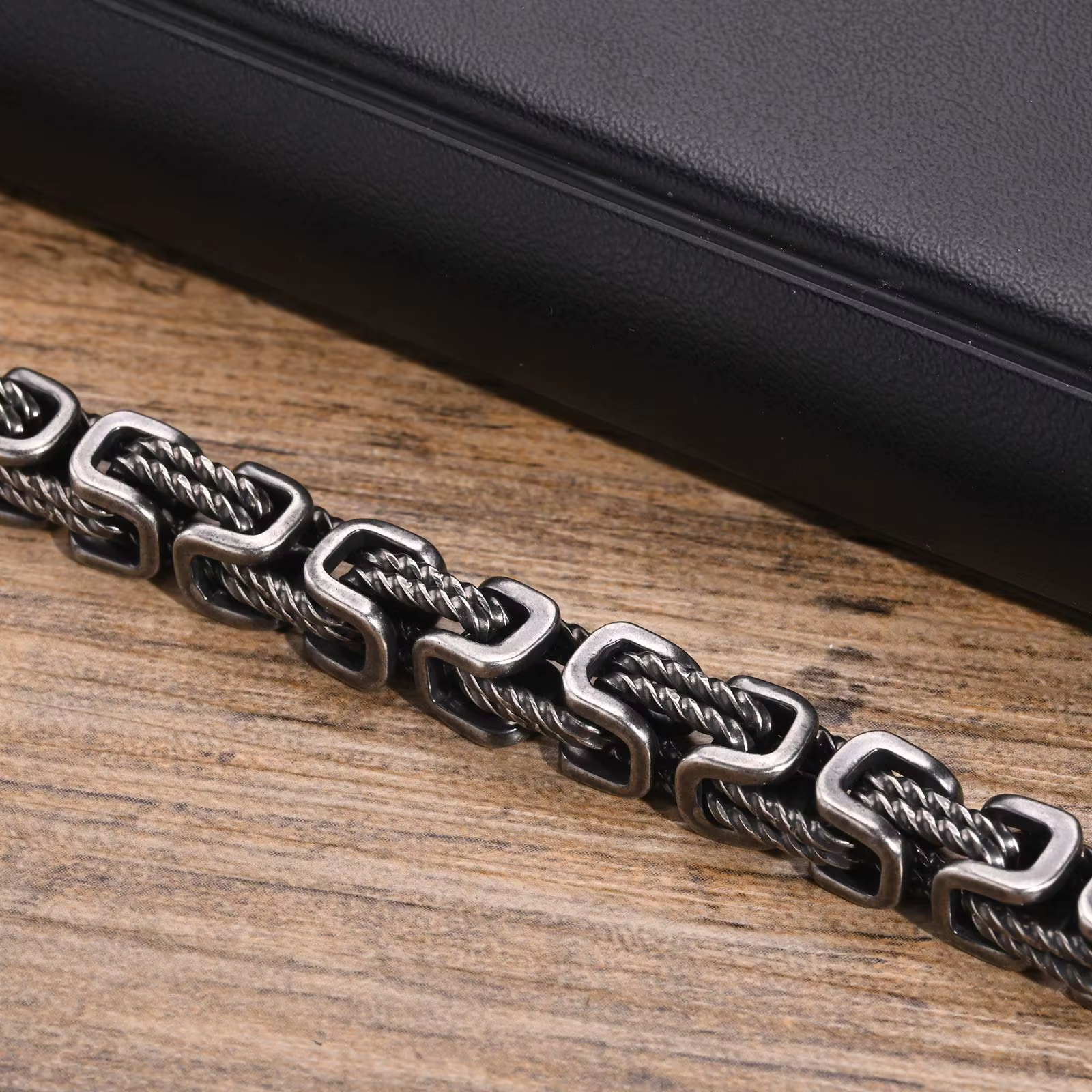 Classic Woven Link Stainless Steel Bracelet