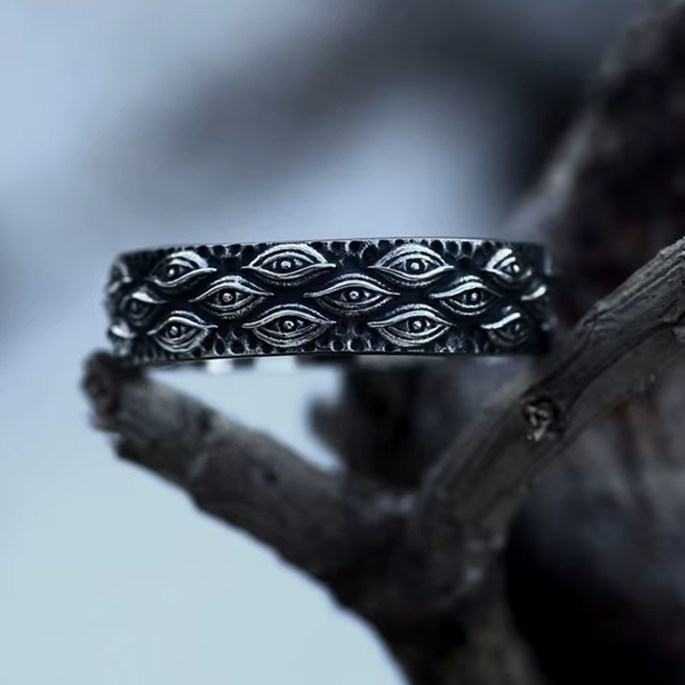 All‑Seeing Eye Pattern Stainless Steel Ring