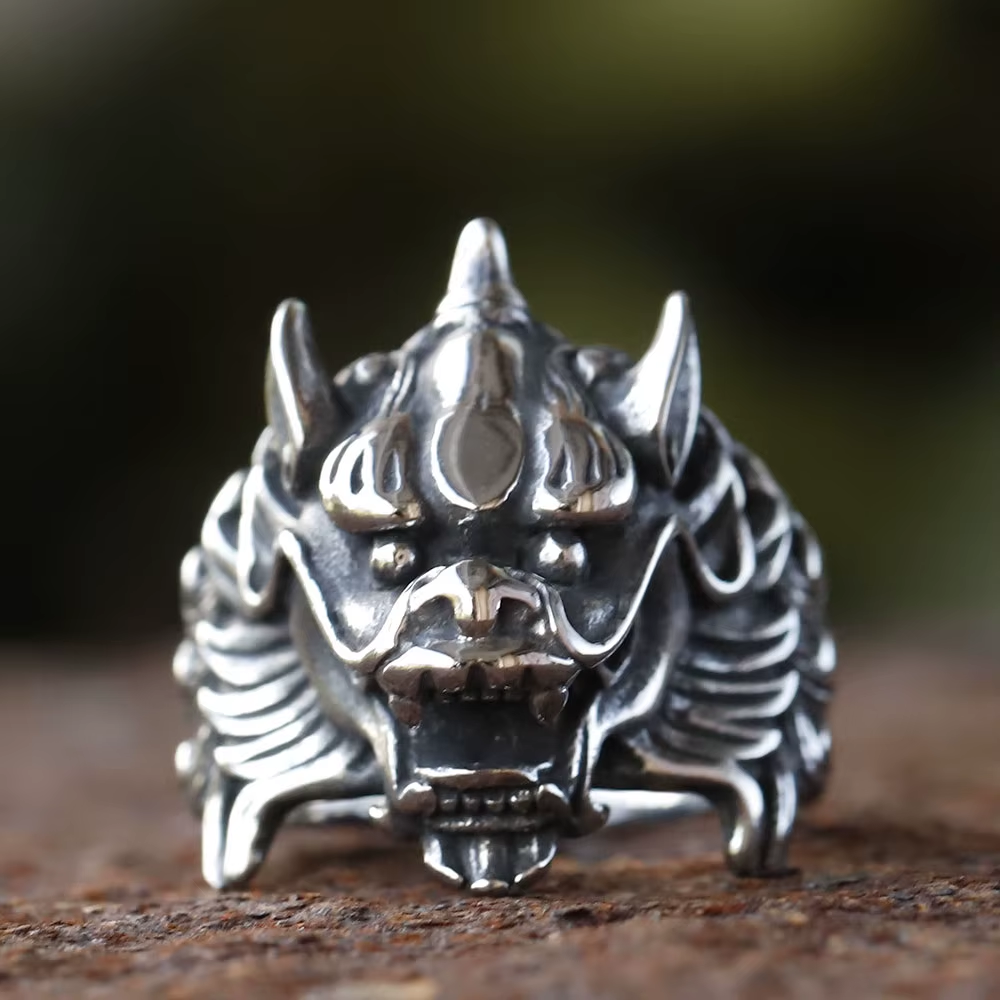 Mythical Qilin Beast Head Stainless Steel Ring