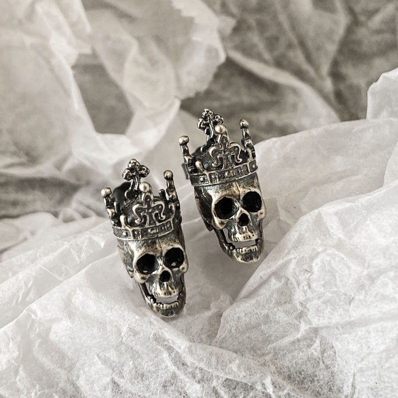 Skull Crown Stud Earrings