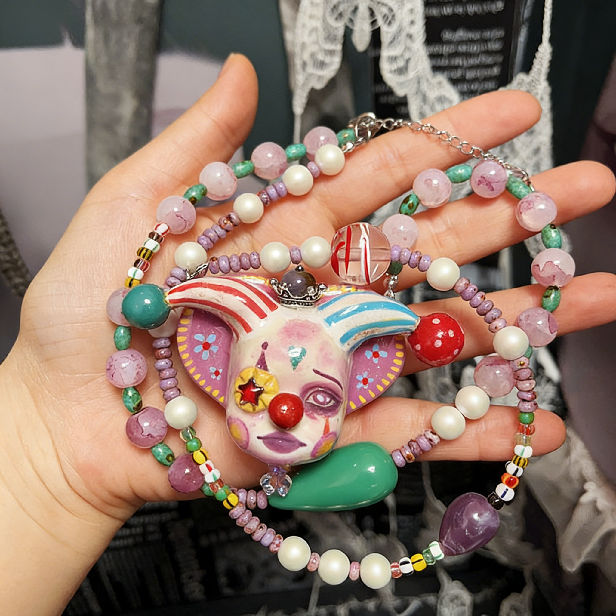 Colorful Pupil Clown Necklace