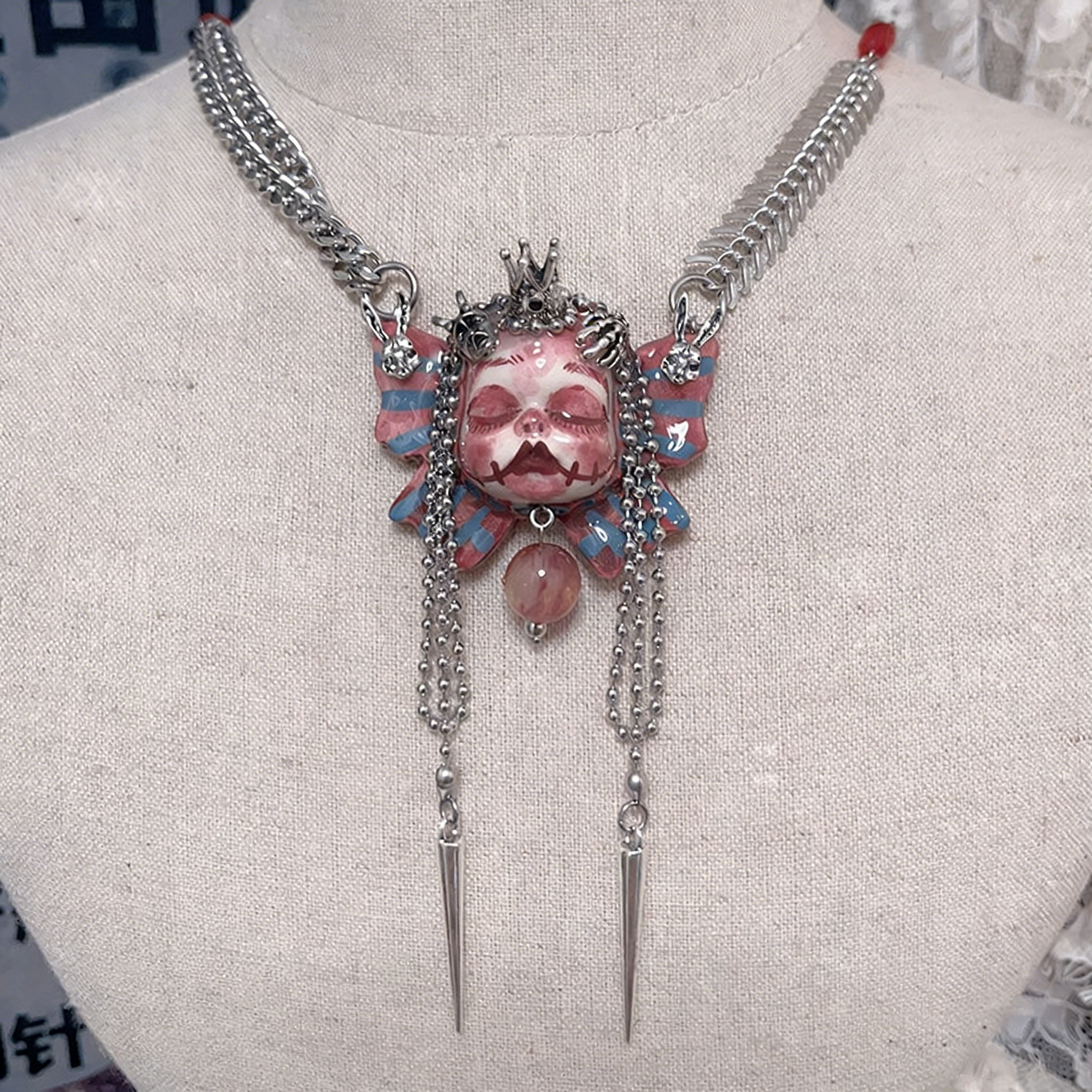 Butterfly Crown Slumber Gothic Doll Necklace