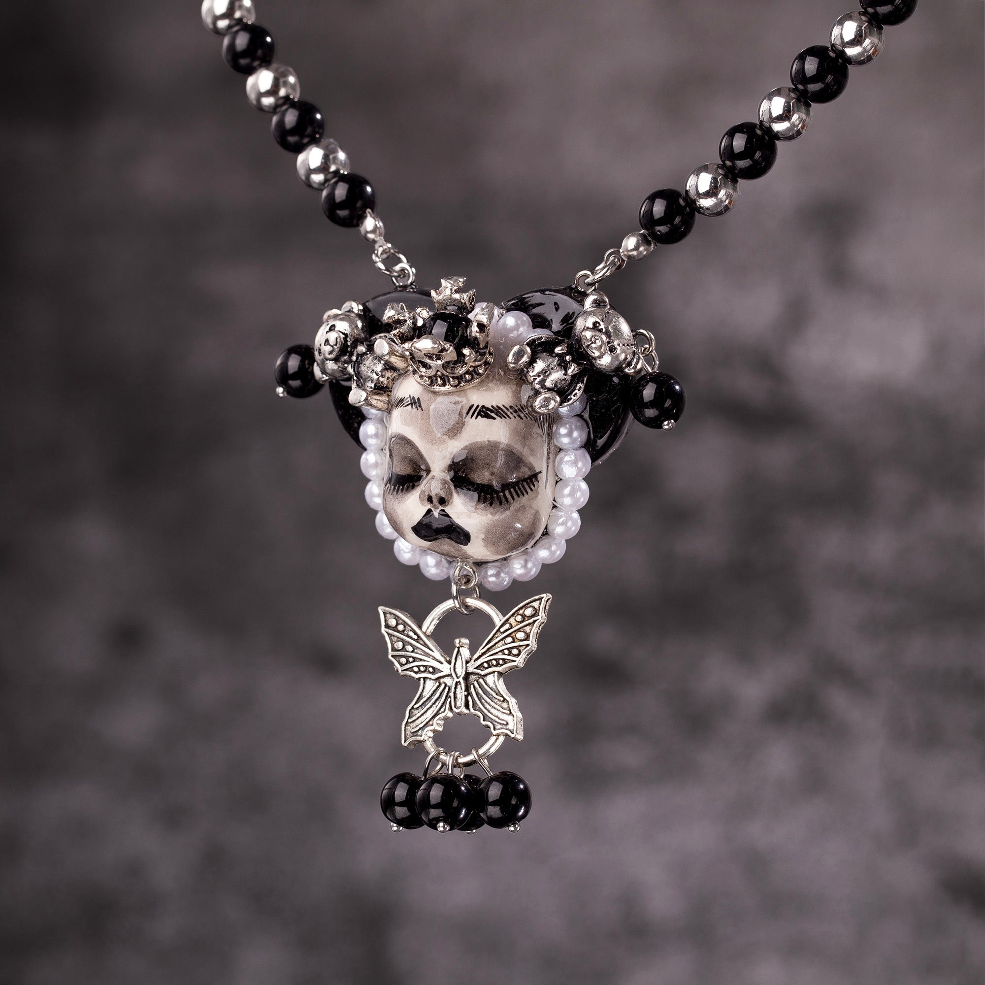 Butterfly Slumber Gothic Doll Necklace
