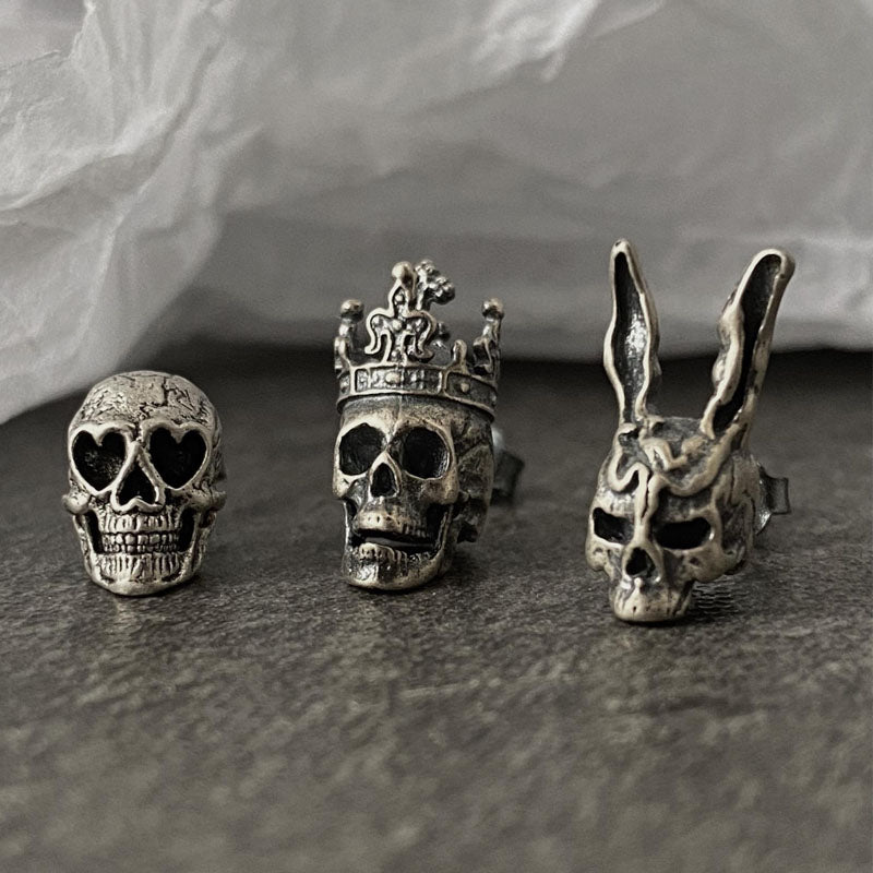 Skull Crown Stud Earrings