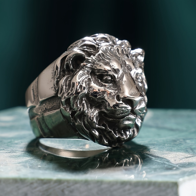 Majestic Lion Head Stainless Steel Ring
