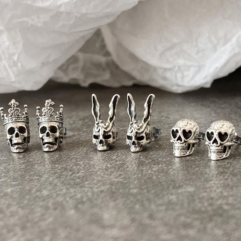 Skull Crown Stud Earrings