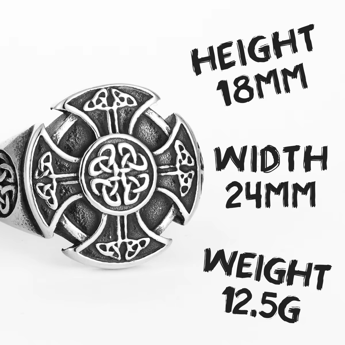 Celtic Cross Knot Stainless Steel Ring