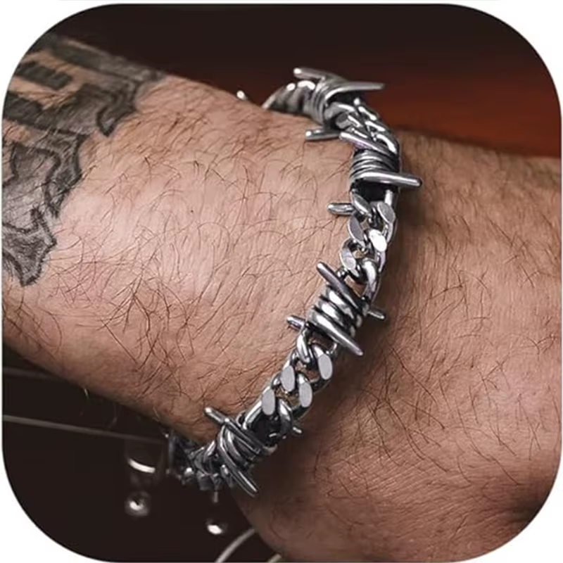 Barbed Wire Stainless Steel Bracelet