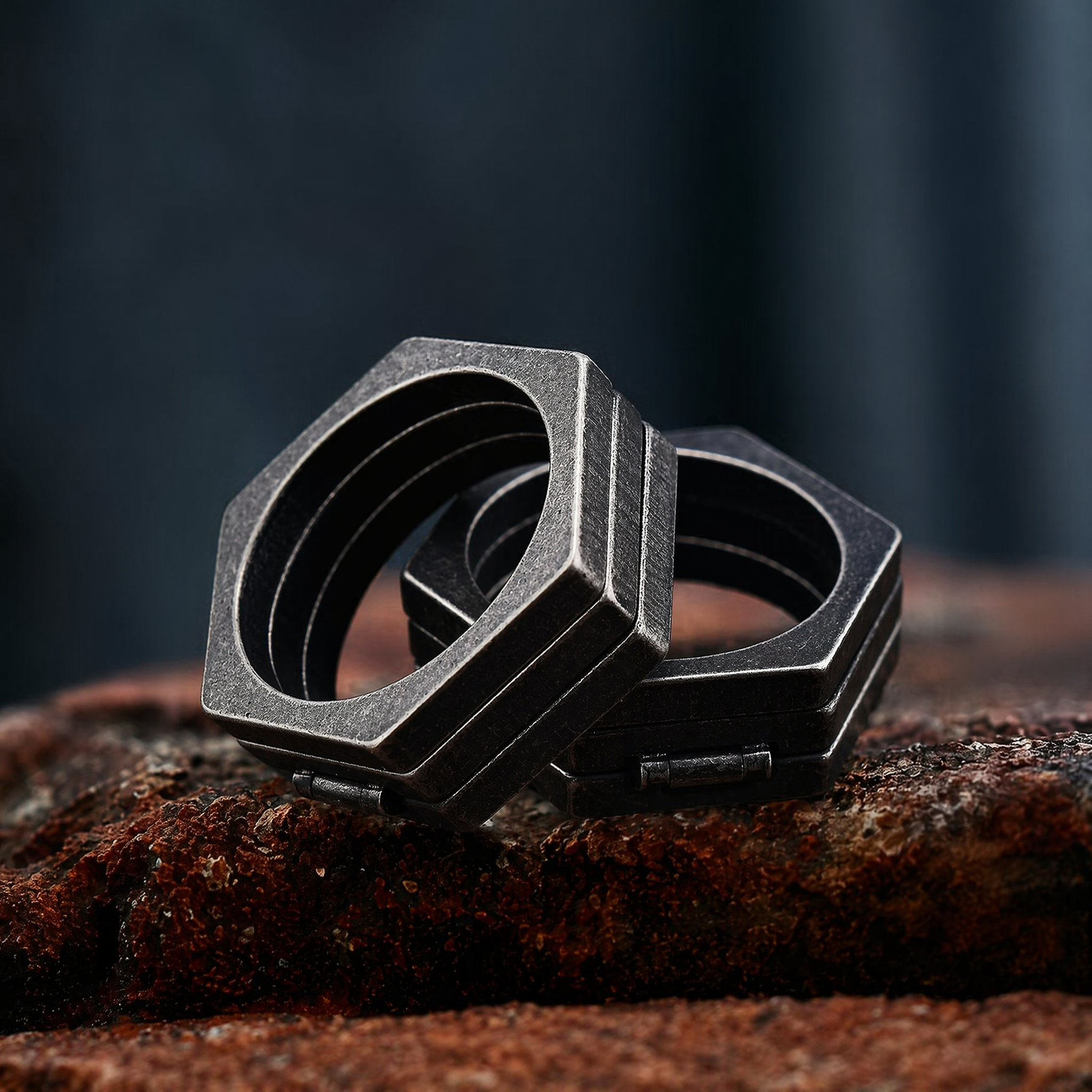 Hexagonal knuckles Stainless Steel Ring