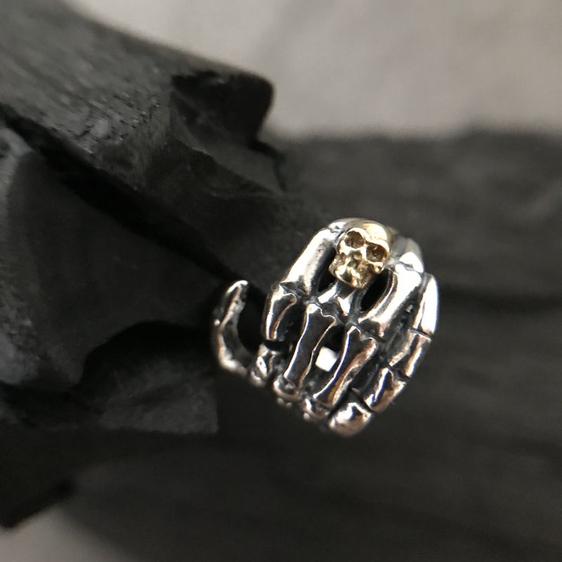 Skull Hand Bone Hoop Earrings