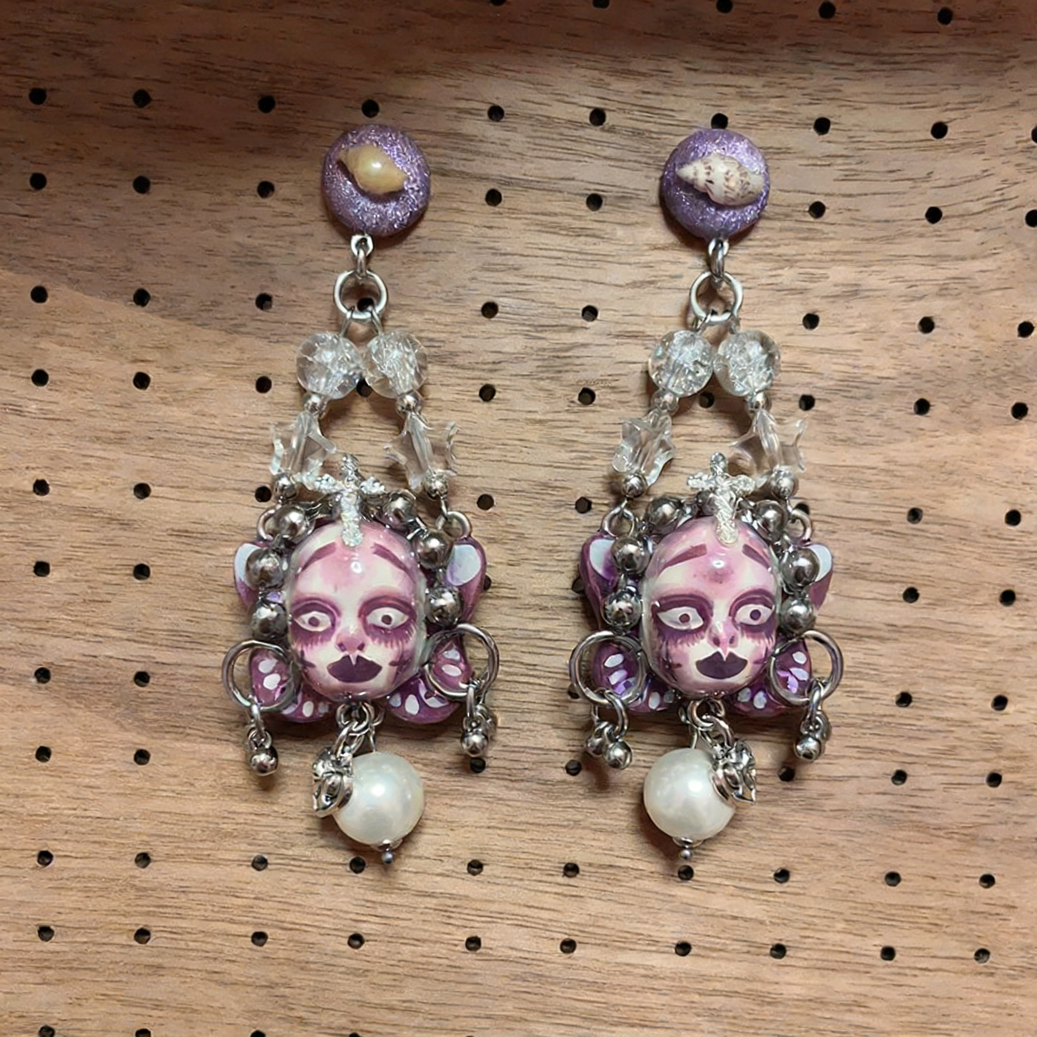 Purple Shell Star Butterfly Freak Baby Earrings