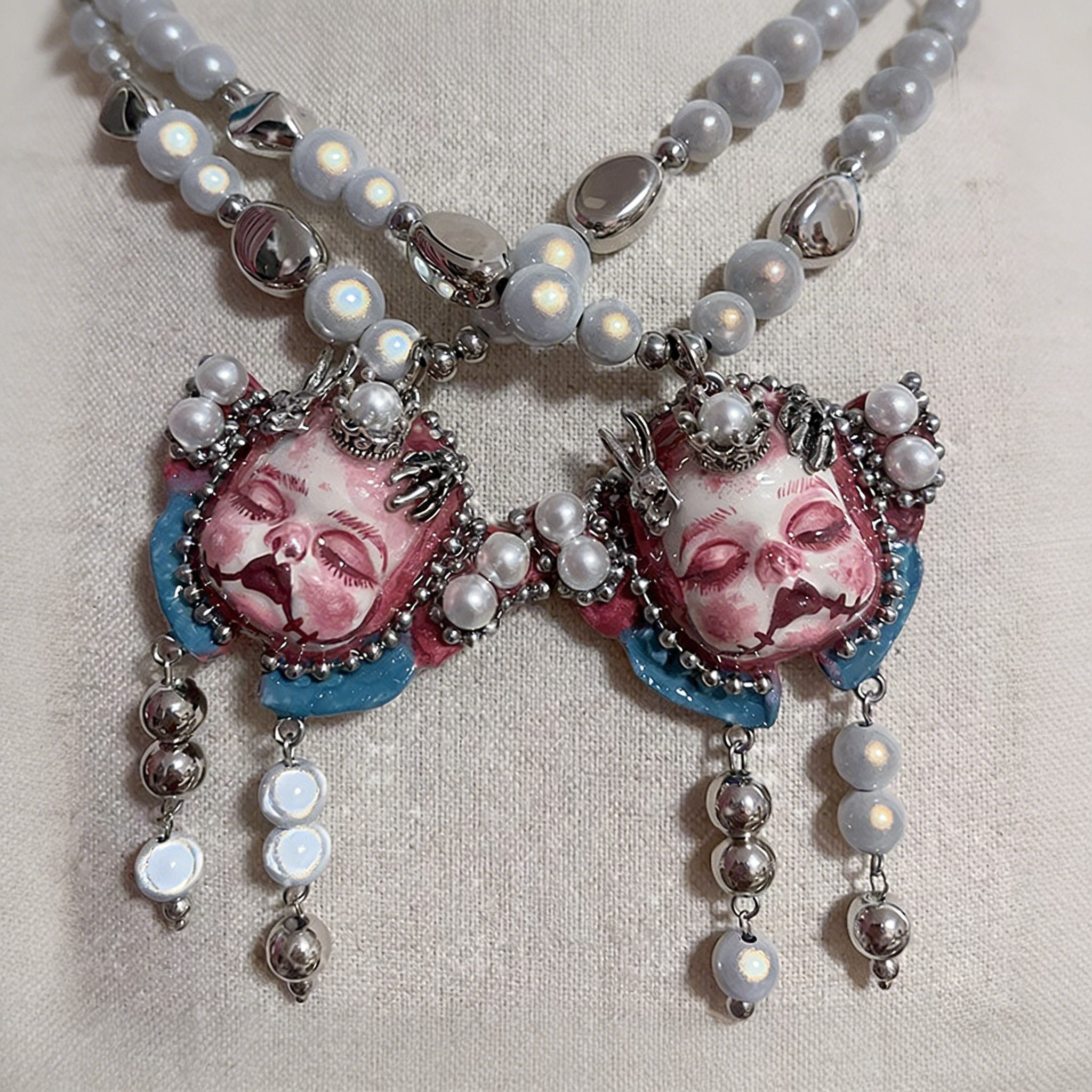 Blush Slumber Gothic Doll Necklace