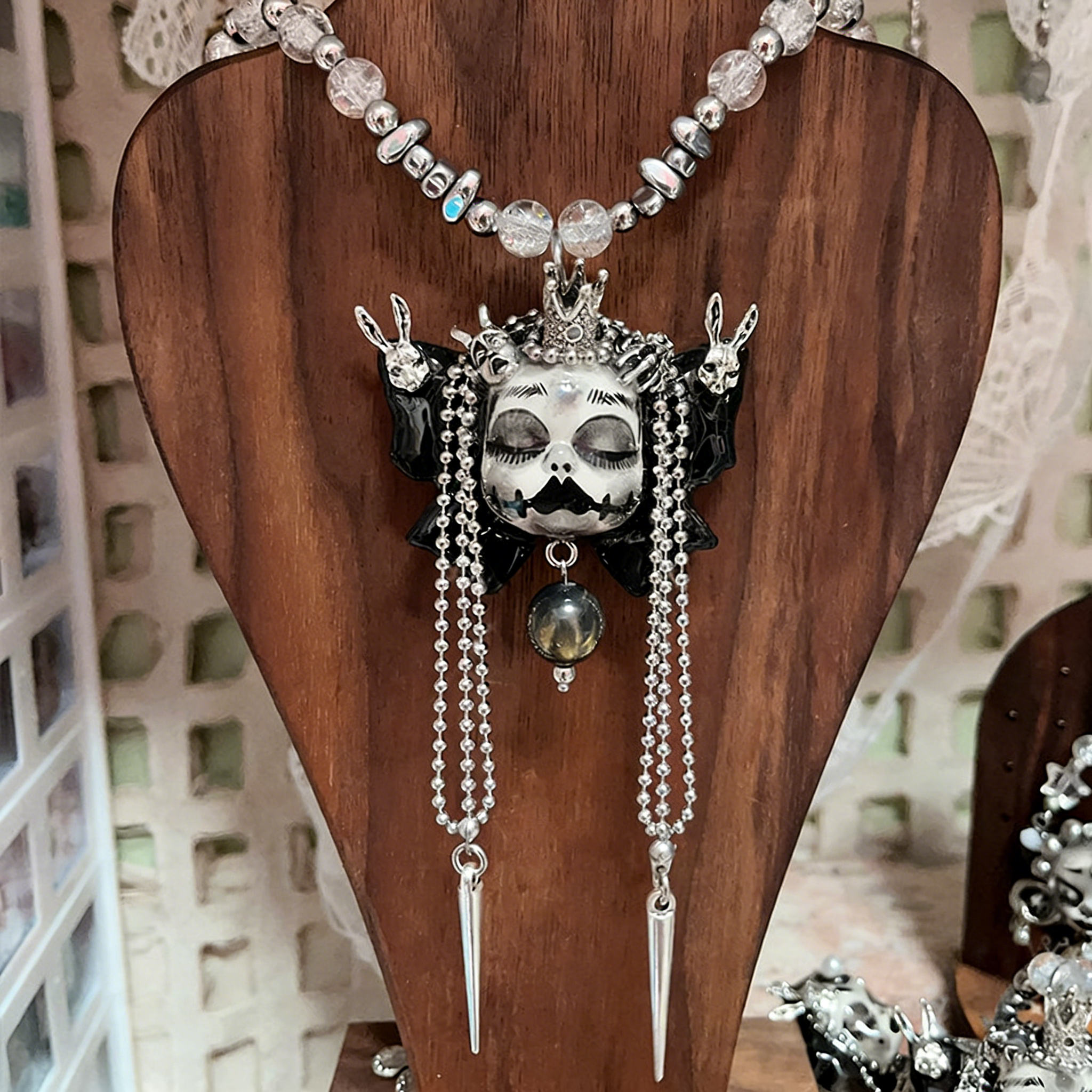 Butterfly Crown Slumber Gothic Doll Necklace