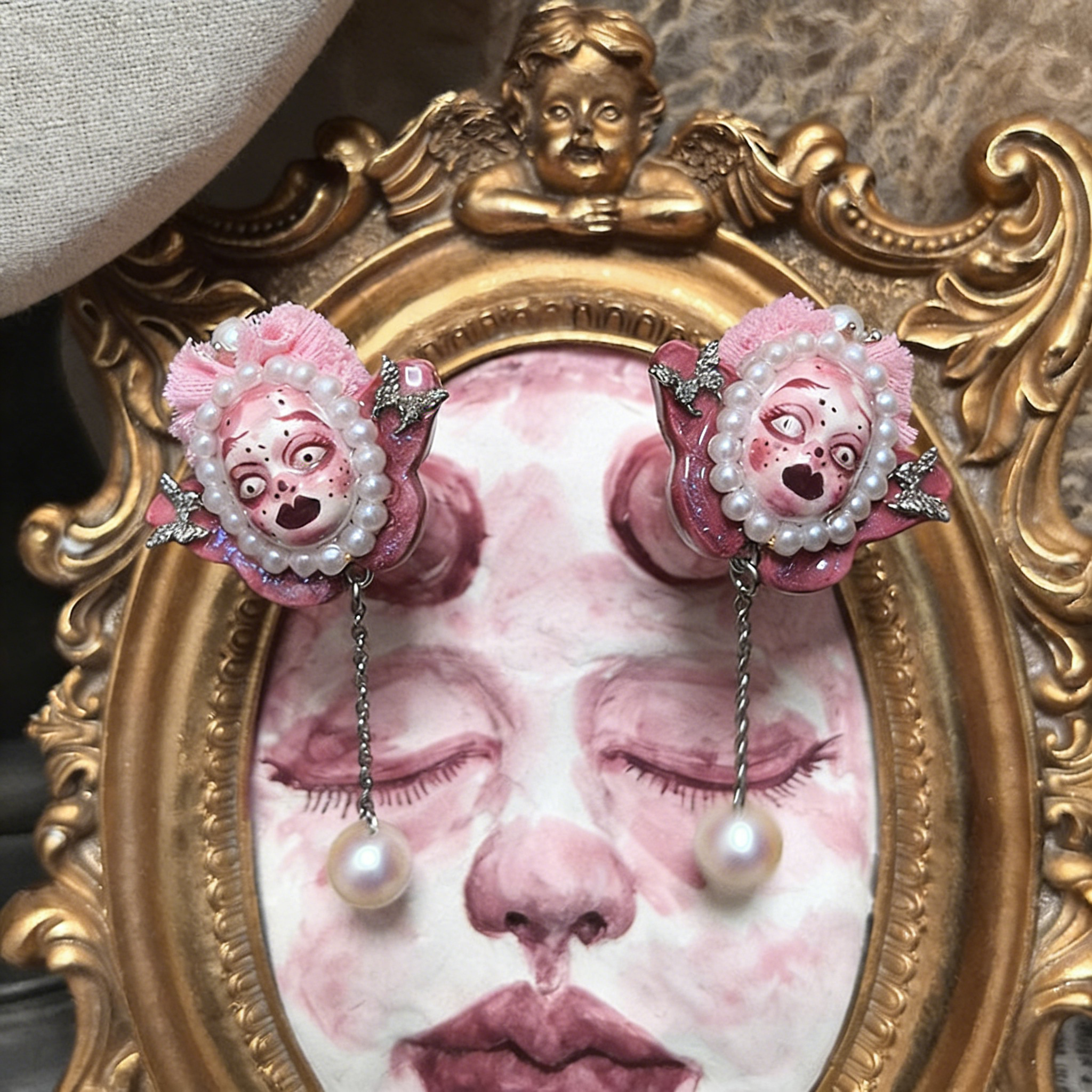 Pink Butterfly Freak Baby Earrings