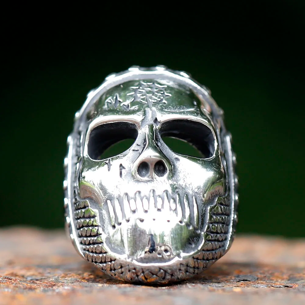 Chaos Star Skull Stainless Steel Ring