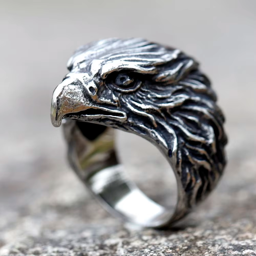 Mighty Eagle Head Stainless Steel Ring