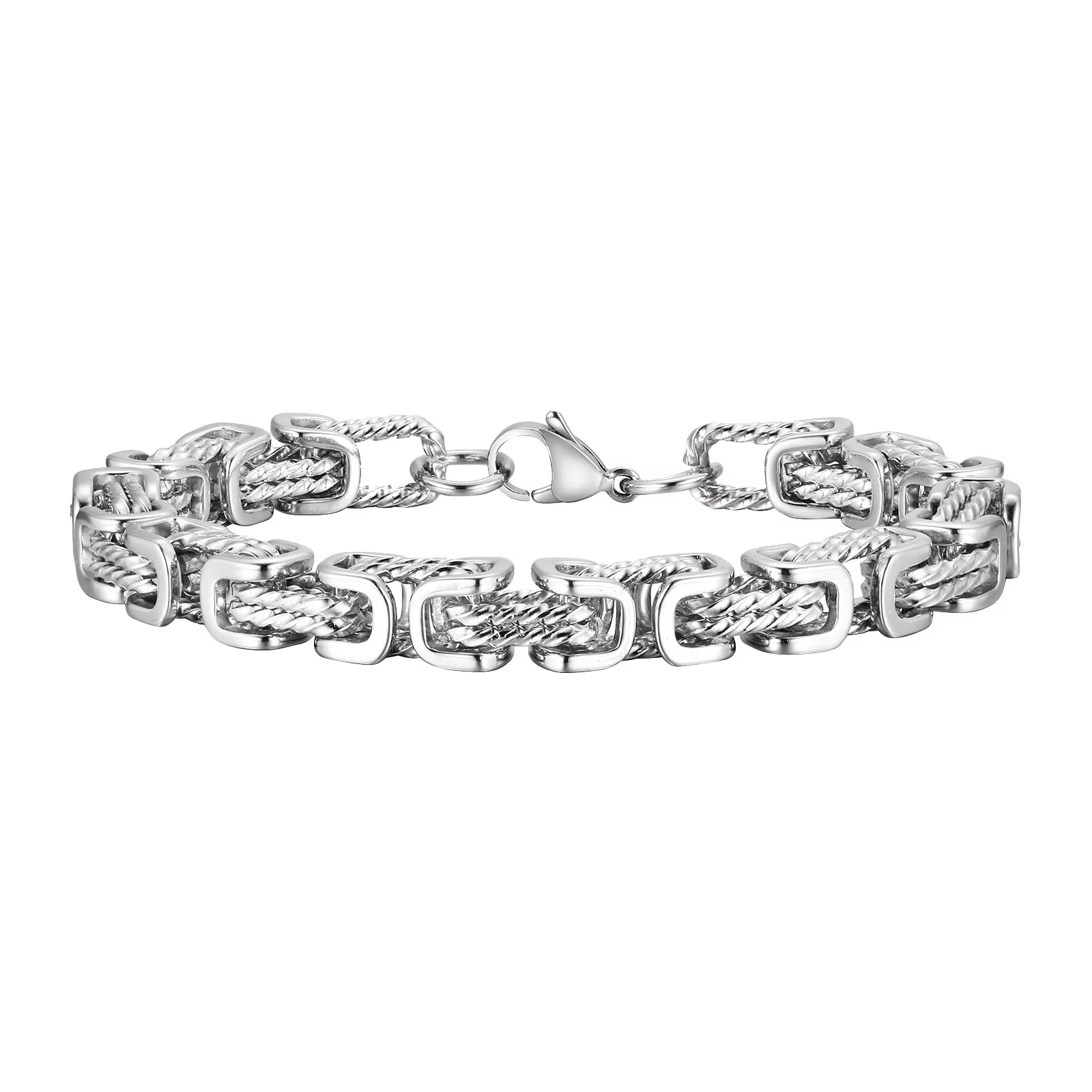 Classic Woven Link Stainless Steel Bracelet
