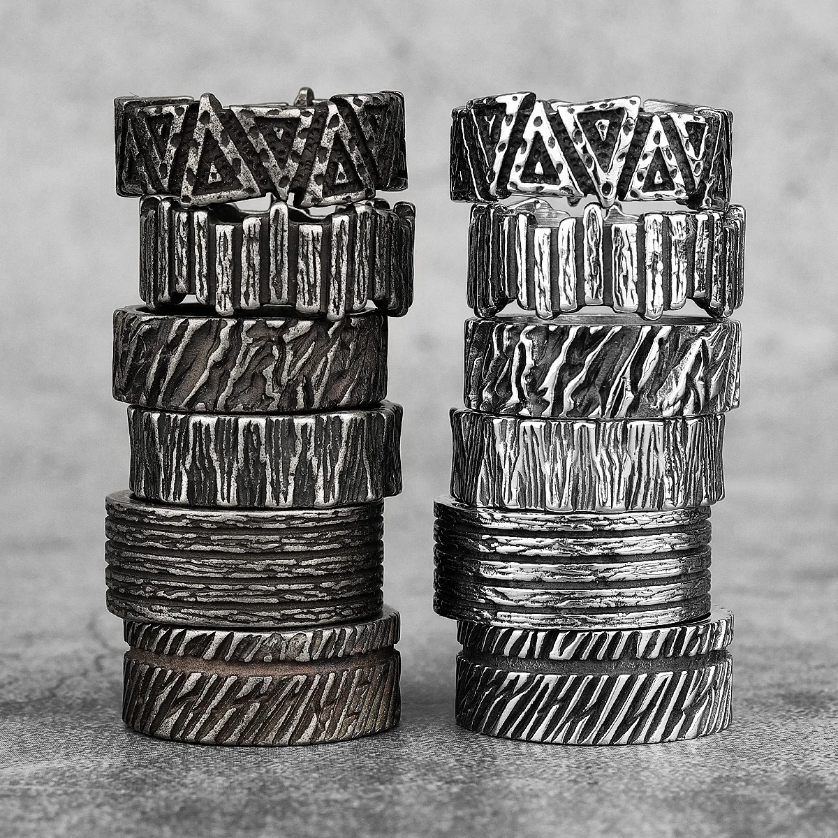 Textura De Flor Con Anillo De Acero Inoxidable Esmaltado