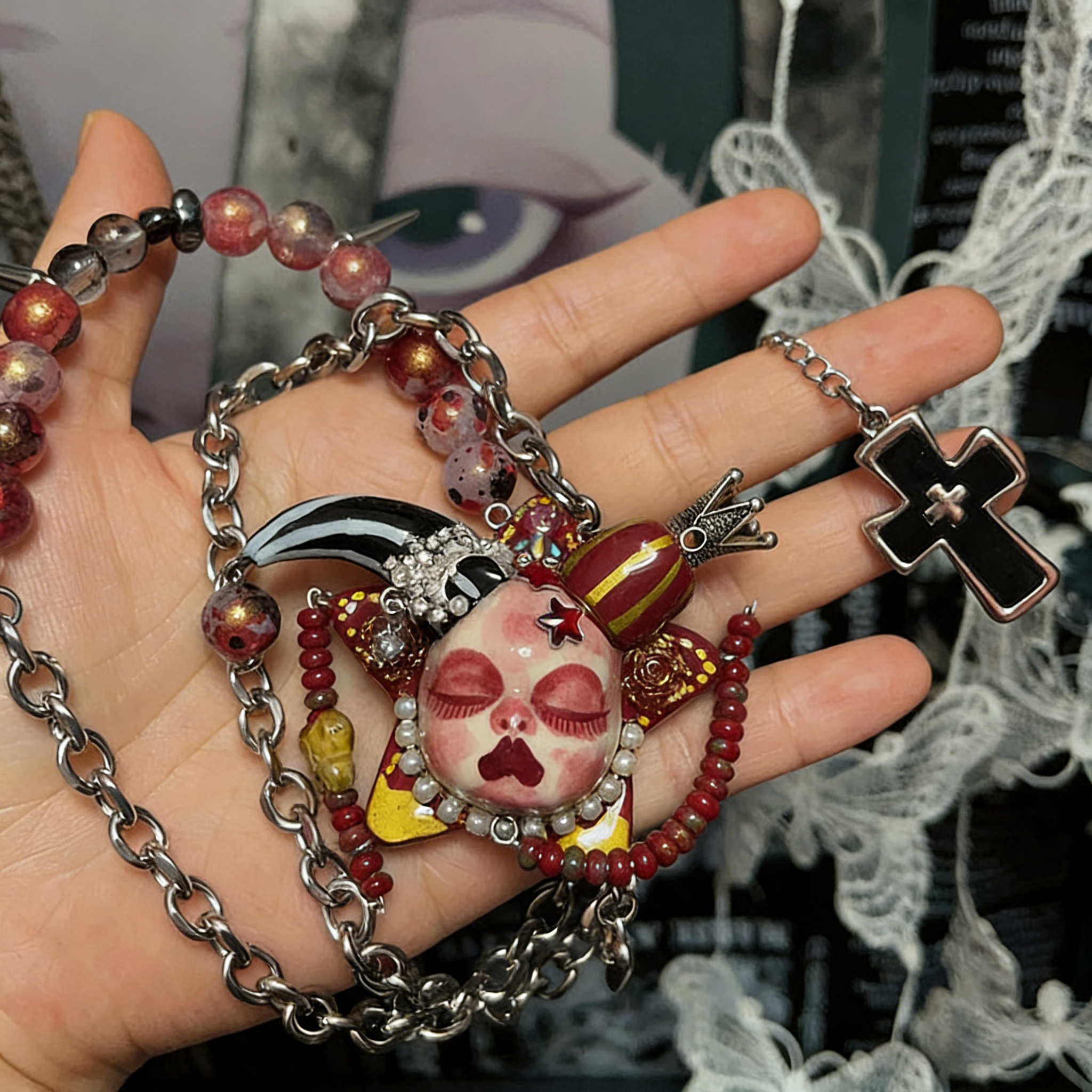 Crimson Circus Nightmare Necklace