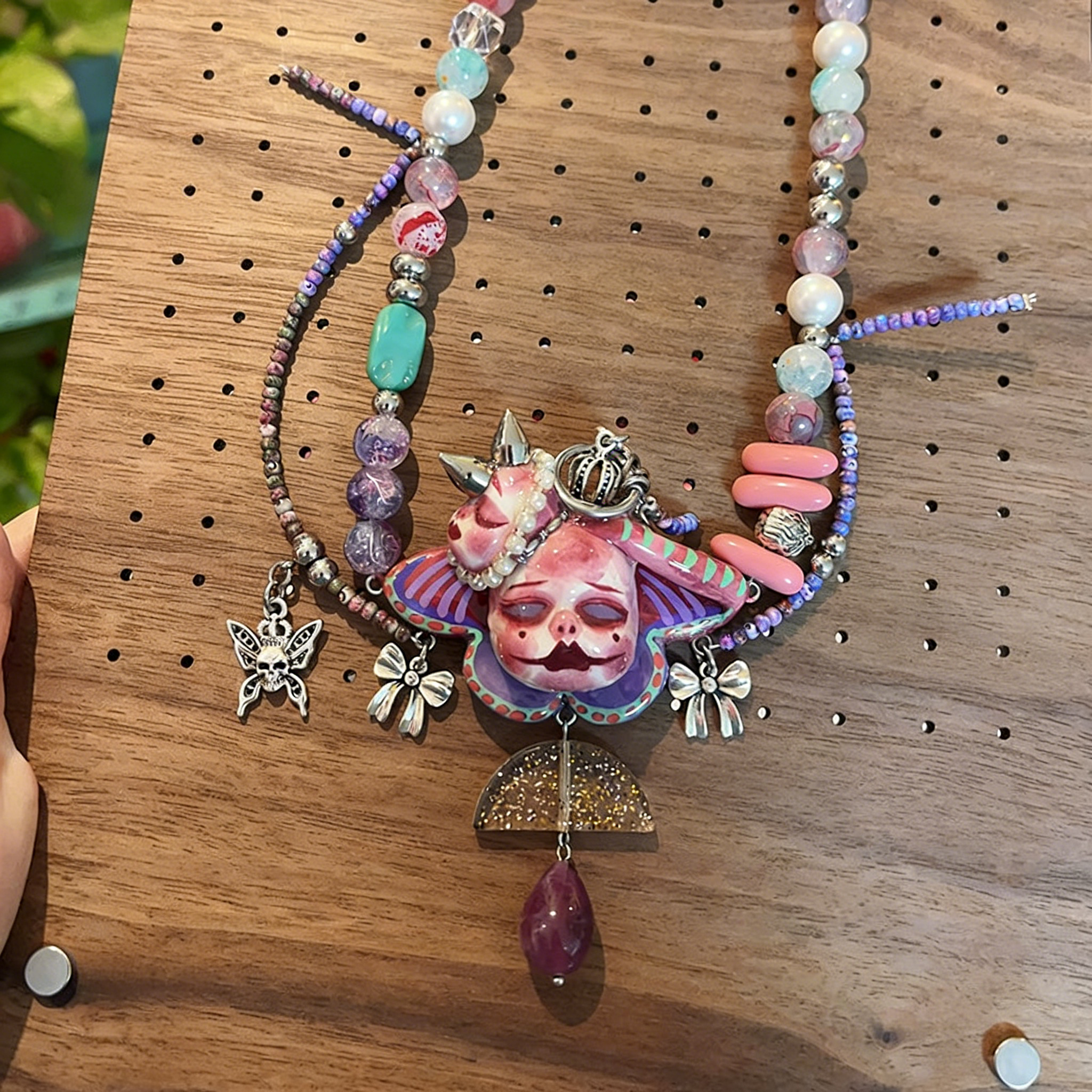Pink-Purple Slumber Doll Necklace