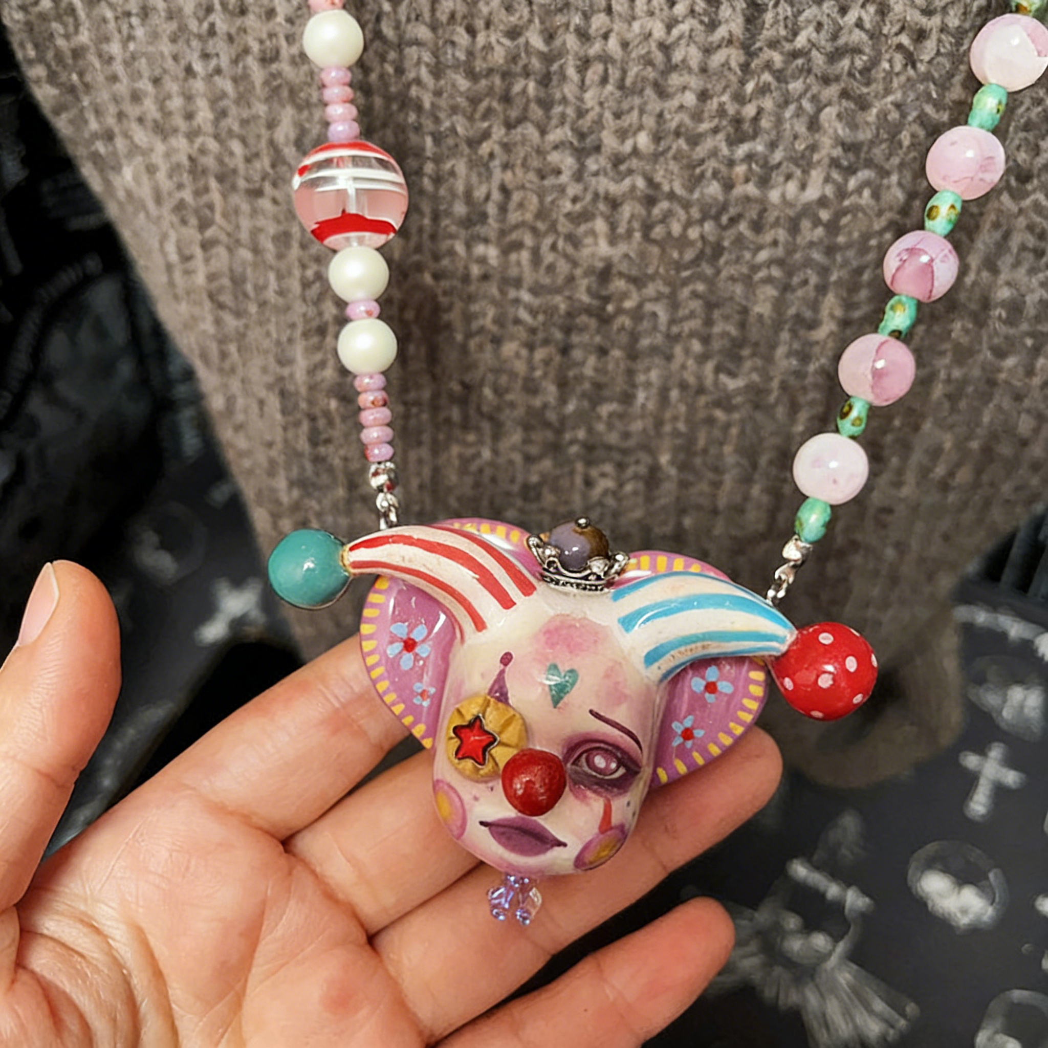 Colorful Pupil Clown Necklace