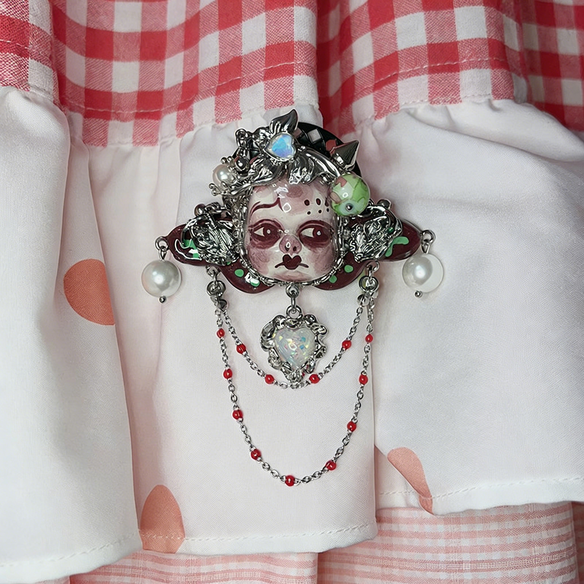 Violet Heart Nightmare Gothic Doll Necklace