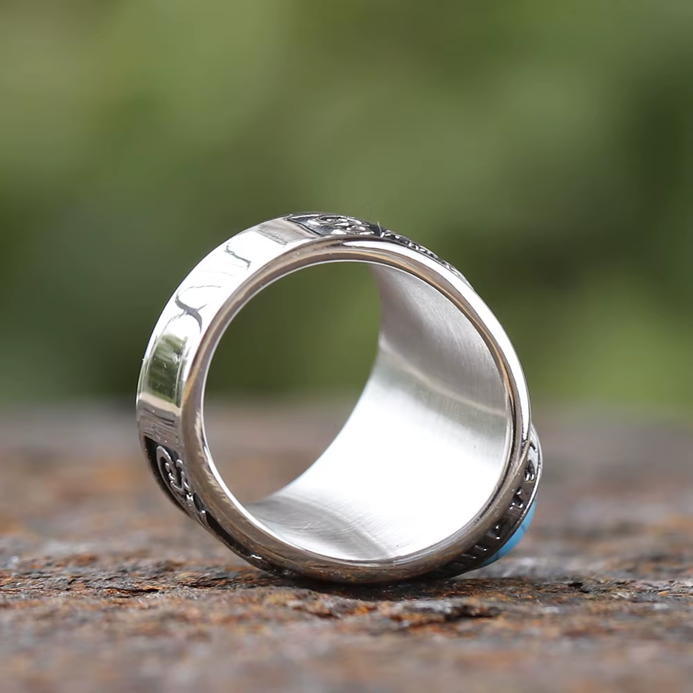 Blumenstruktur mit emailliertem Edelstahlring
