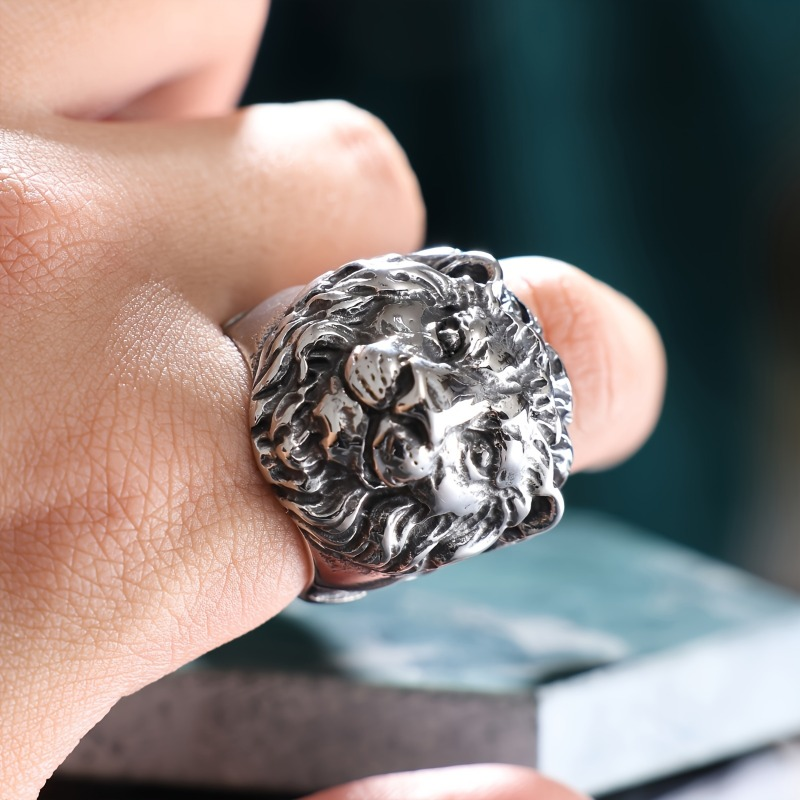 Majestic Lion Head Stainless Steel Ring