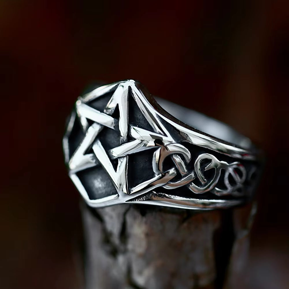 Celtic Knot Pentagram Stainless Steel Ring