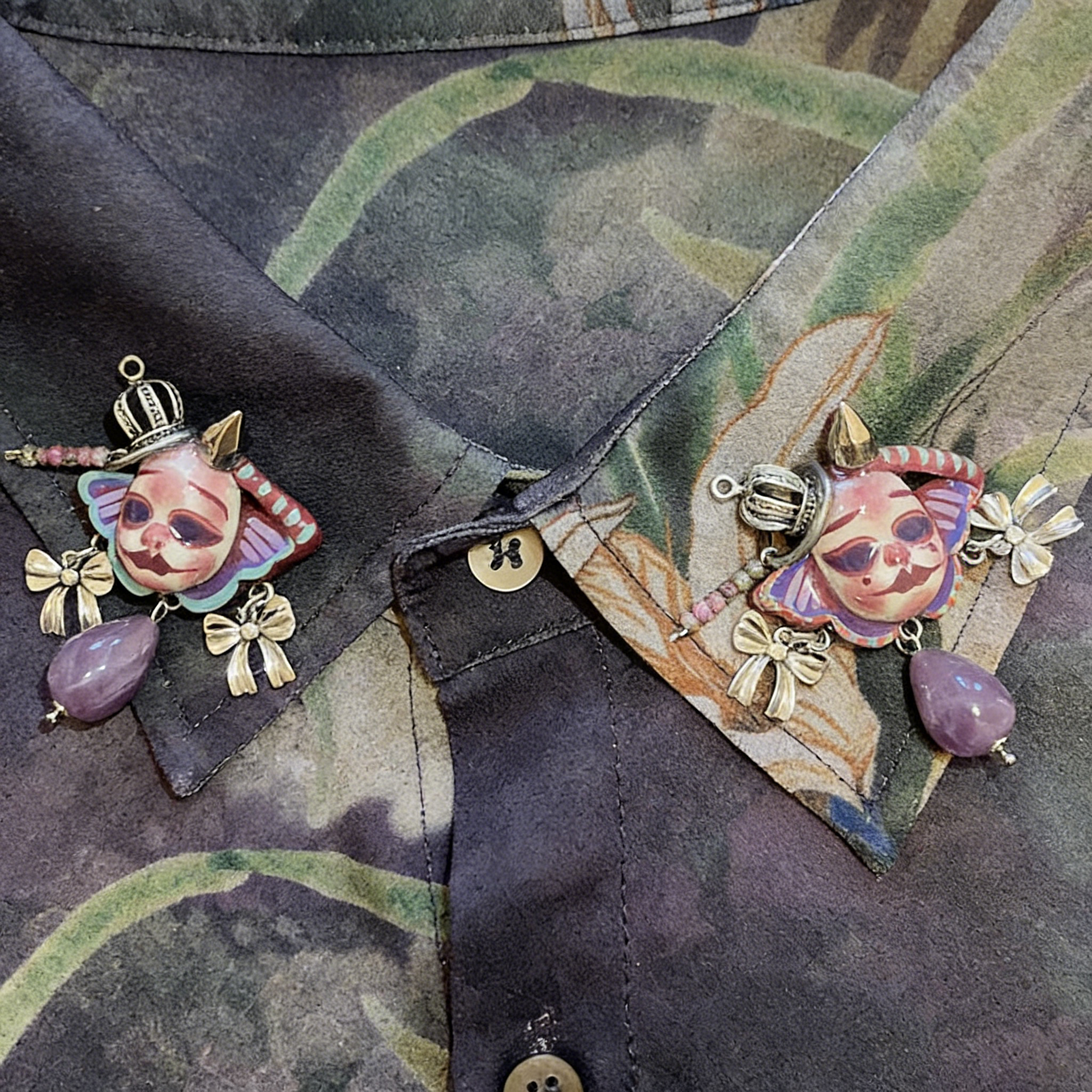 Purple Butterfly Spike Brooch