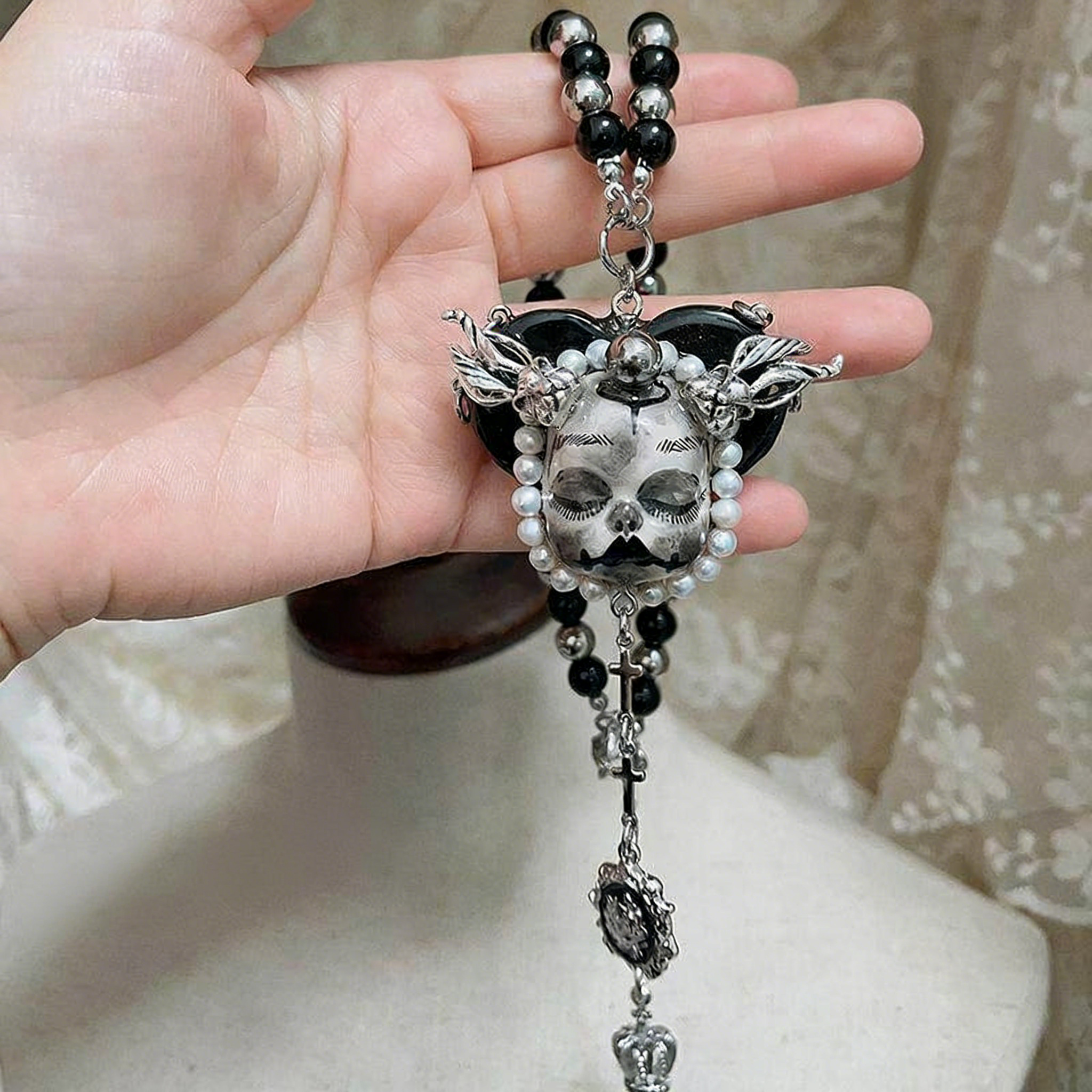 Black & Silver Gothic Necklace