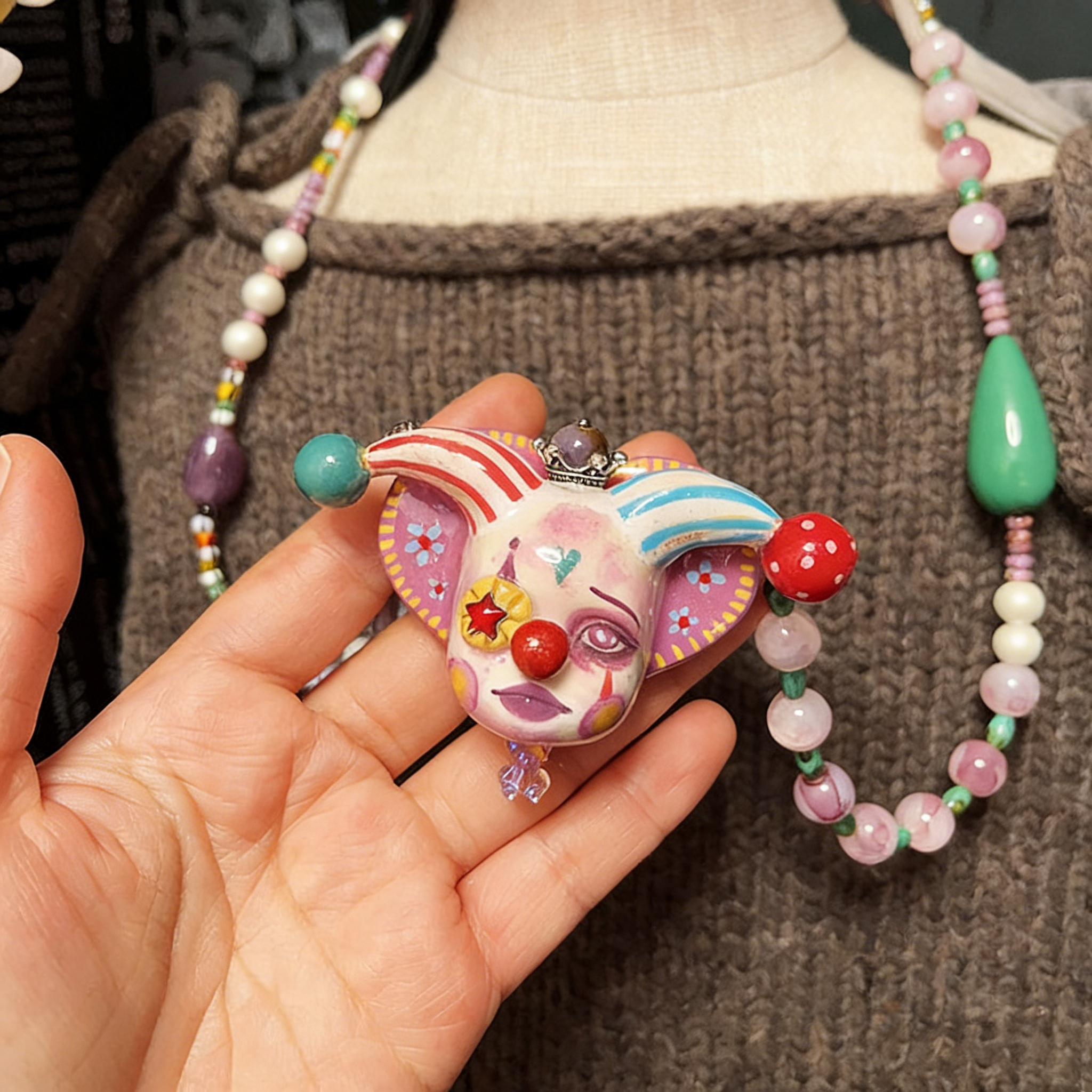 Colorful Pupil Clown Necklace