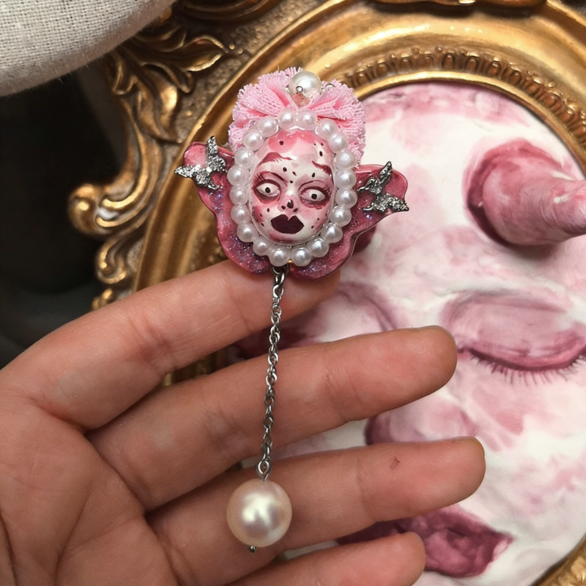 Pink Butterfly Freak Baby Earrings