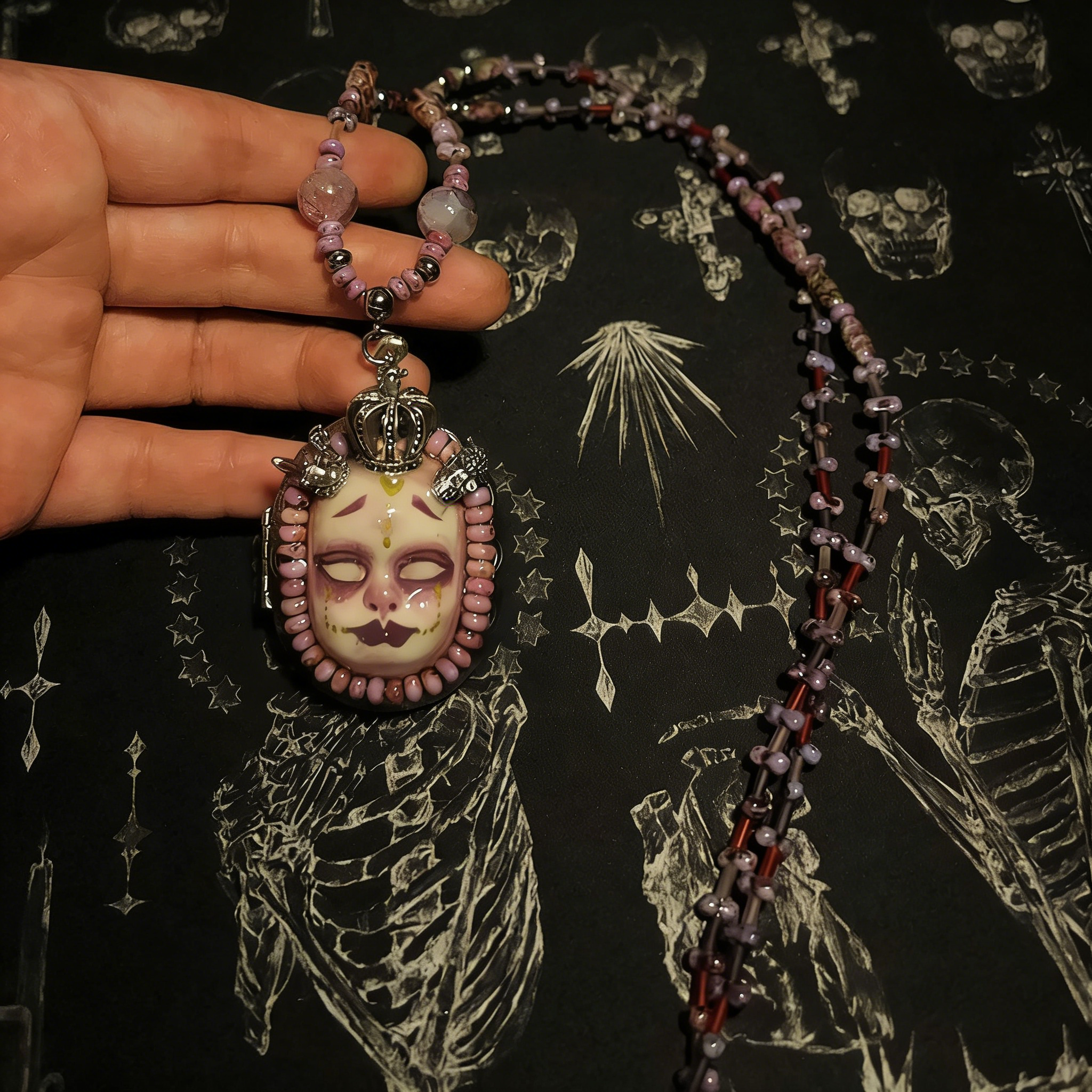 Crown Gothic Doll Necklace