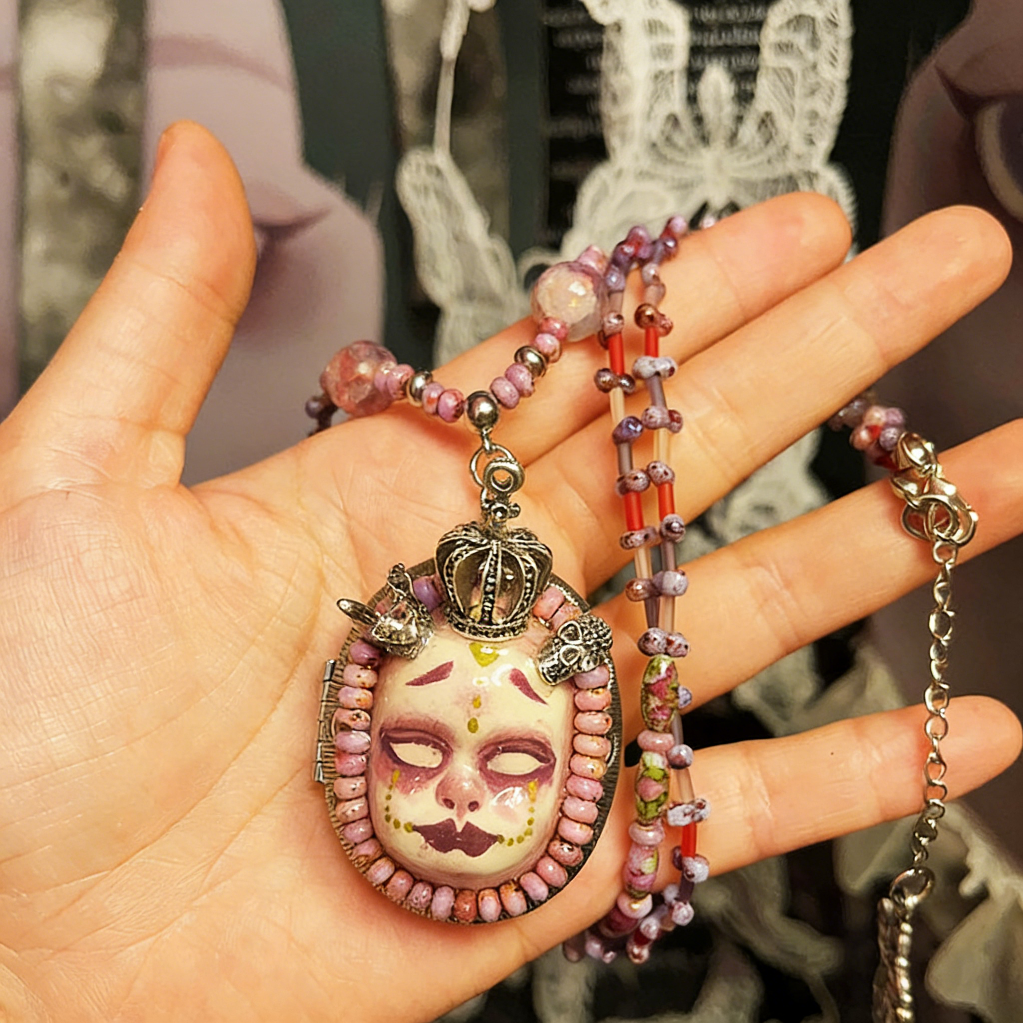 Crown Gothic Doll Necklace