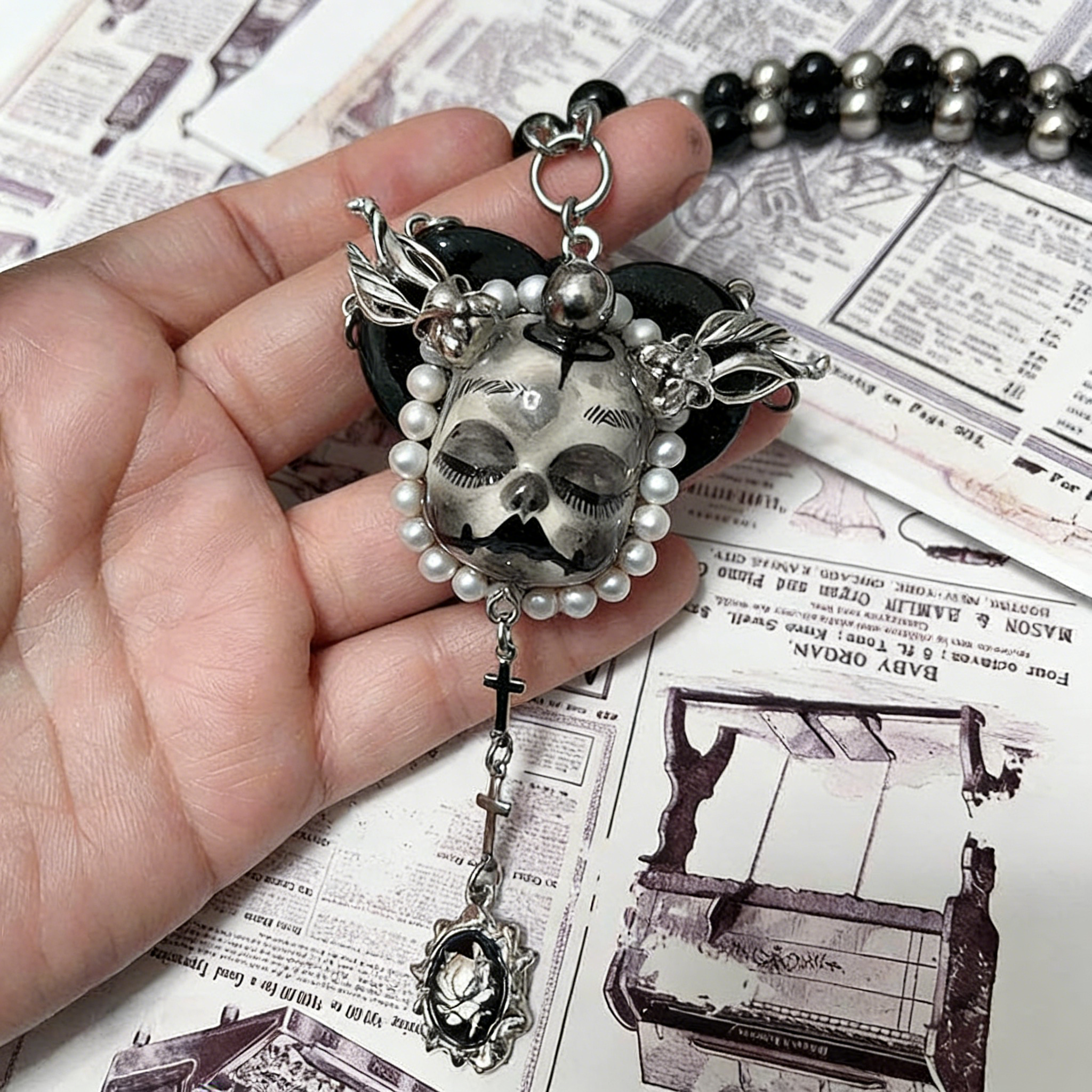Black & Silver Gothic Necklace