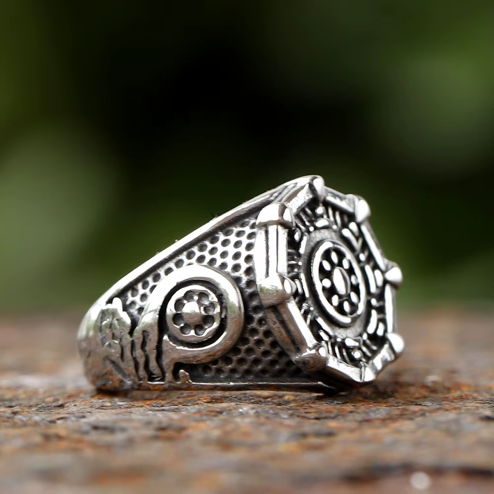 Viking Sun Symbol Stainless Steel Ring